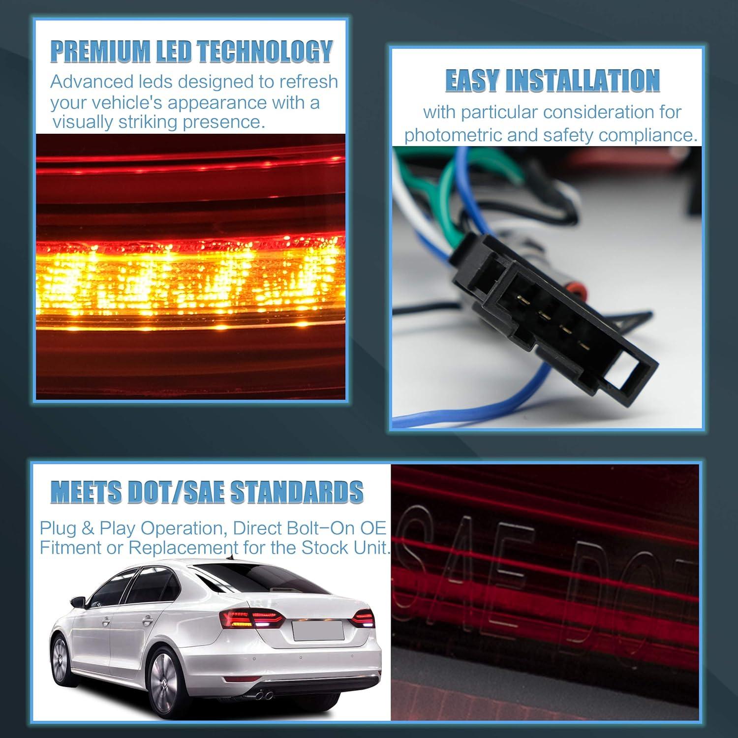 Luces Traseras VLAND US3-0215A para Jetta 2011-2014 Rojo/Blanco