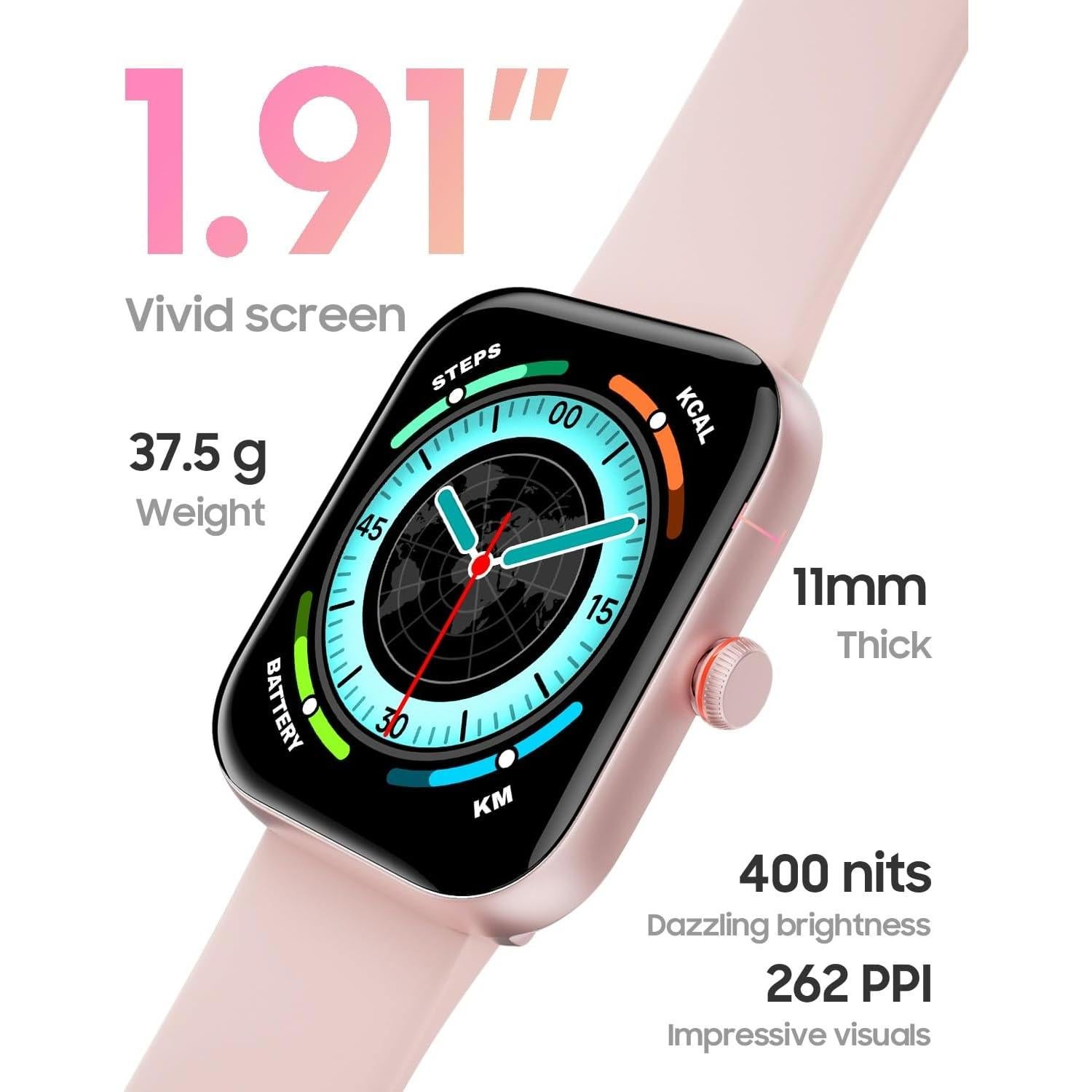 Reloj Inteligente TOOBUR Rosa Claro 1.91" HD Fitness