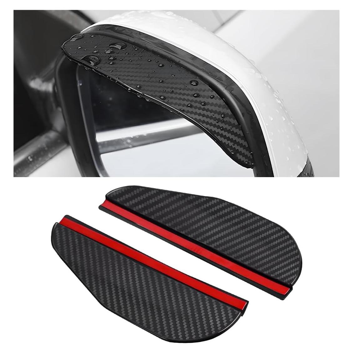 Visera de Lluvia para Espejo NYTKL 2 PCS Fibra de Carbono