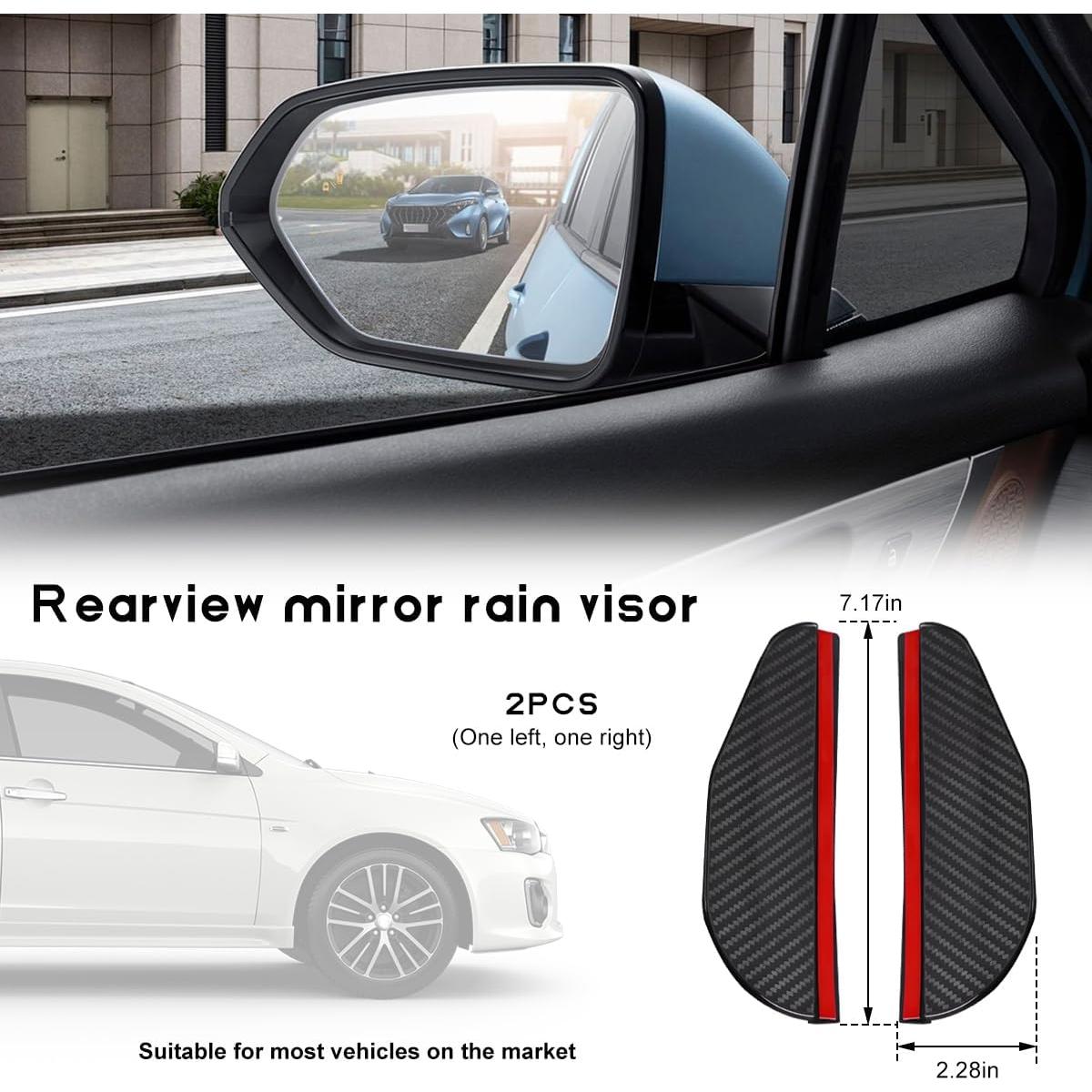 Visera de Lluvia para Espejo NYTKL 2 PCS Fibra de Carbono