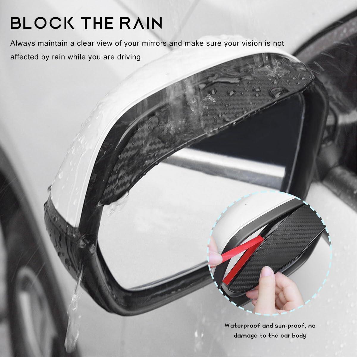 Visera de Lluvia para Espejo NYTKL 2 PCS Fibra de Carbono