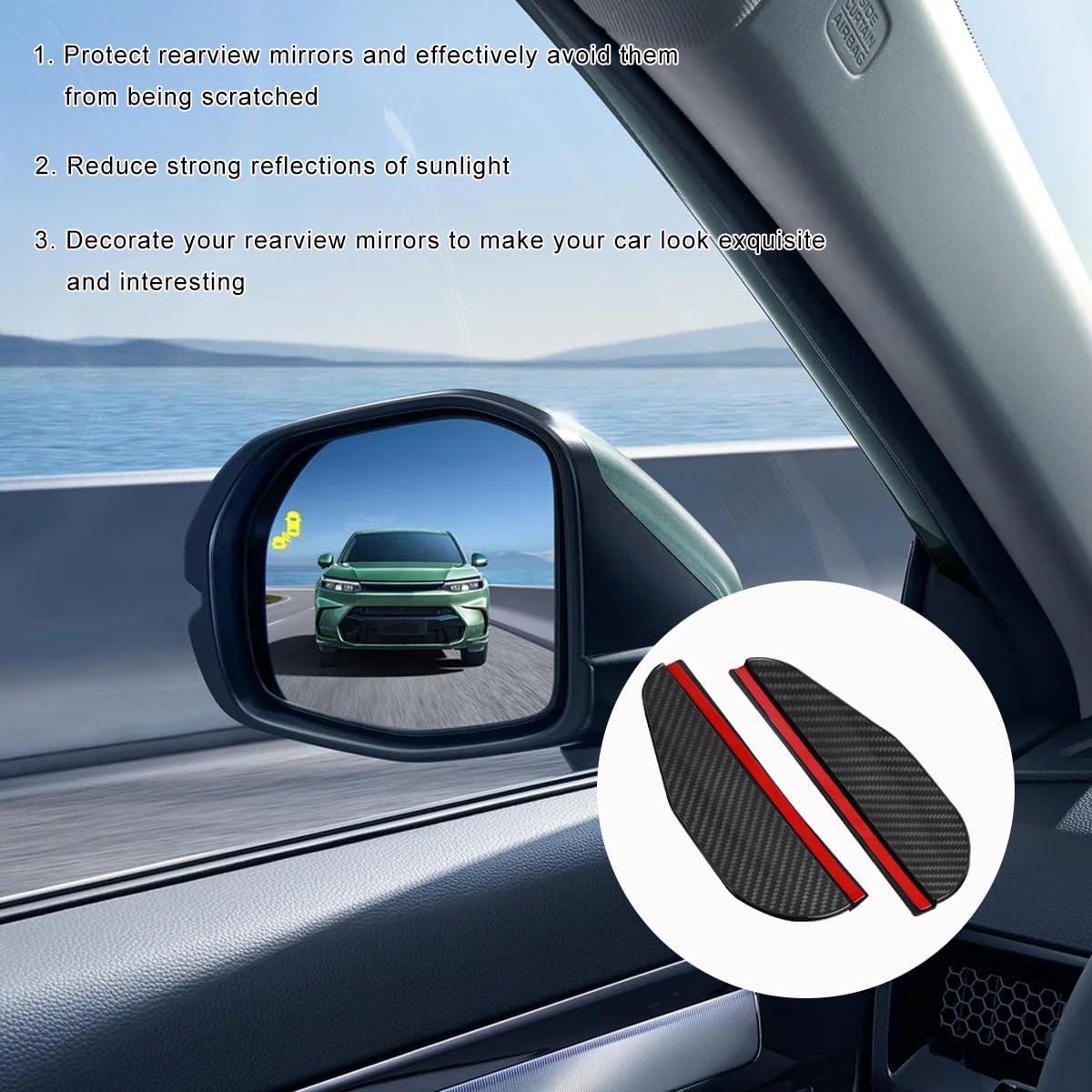 Visera de Lluvia para Espejo NYTKL 2 PCS Fibra de Carbono