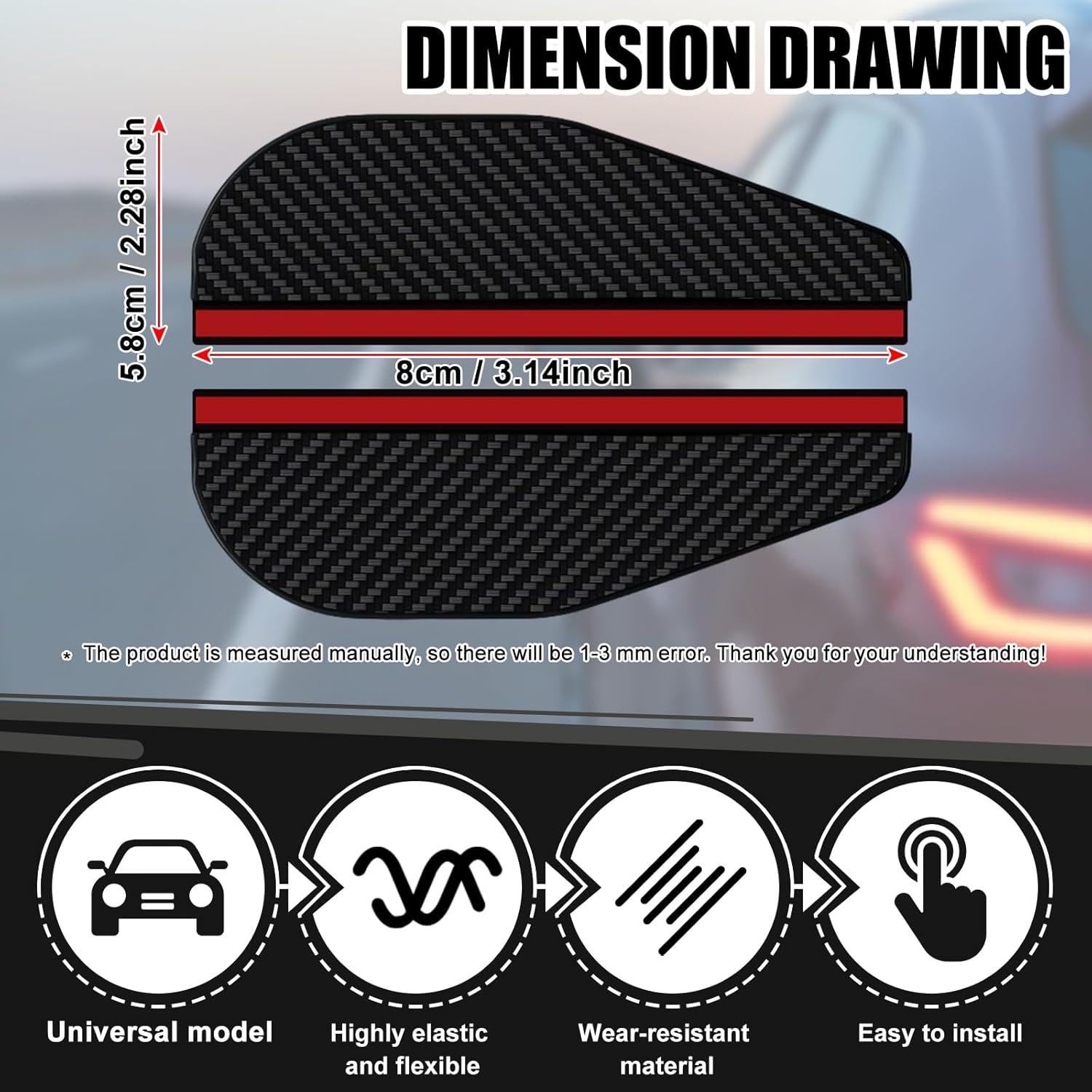 Protectores de Lluvia para Espejos Laterales Bestmoy 2 Pzs