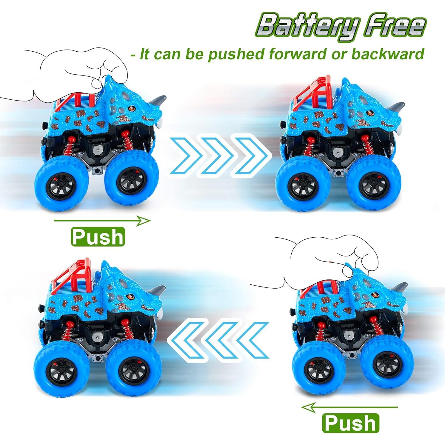 LODBY Juguetes de Dinosaurios 2 Paquete Camiones 5.72x48.9cm