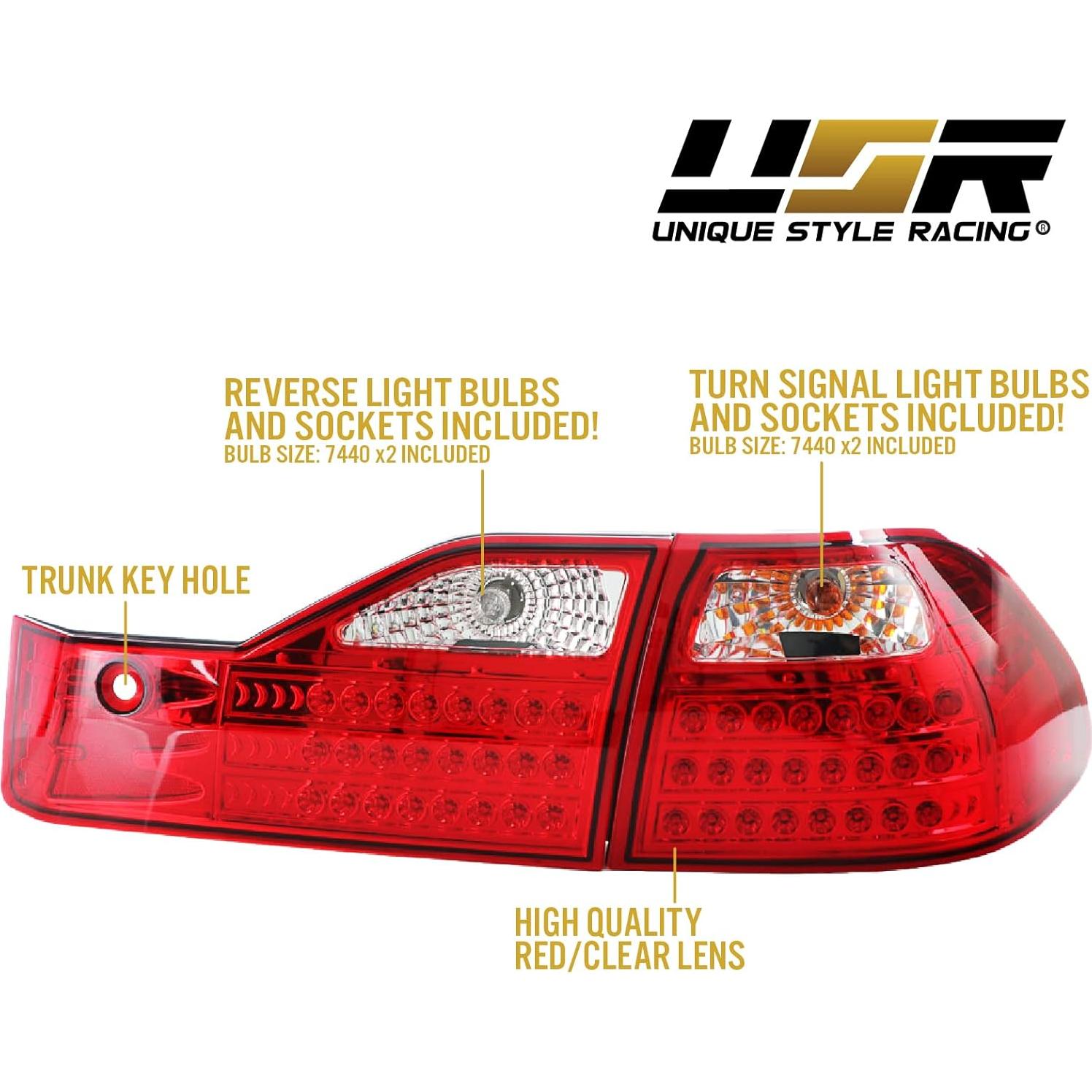 Luces Traseras LED JDM Rojo/Transparente para Honda Accord 2001-2002