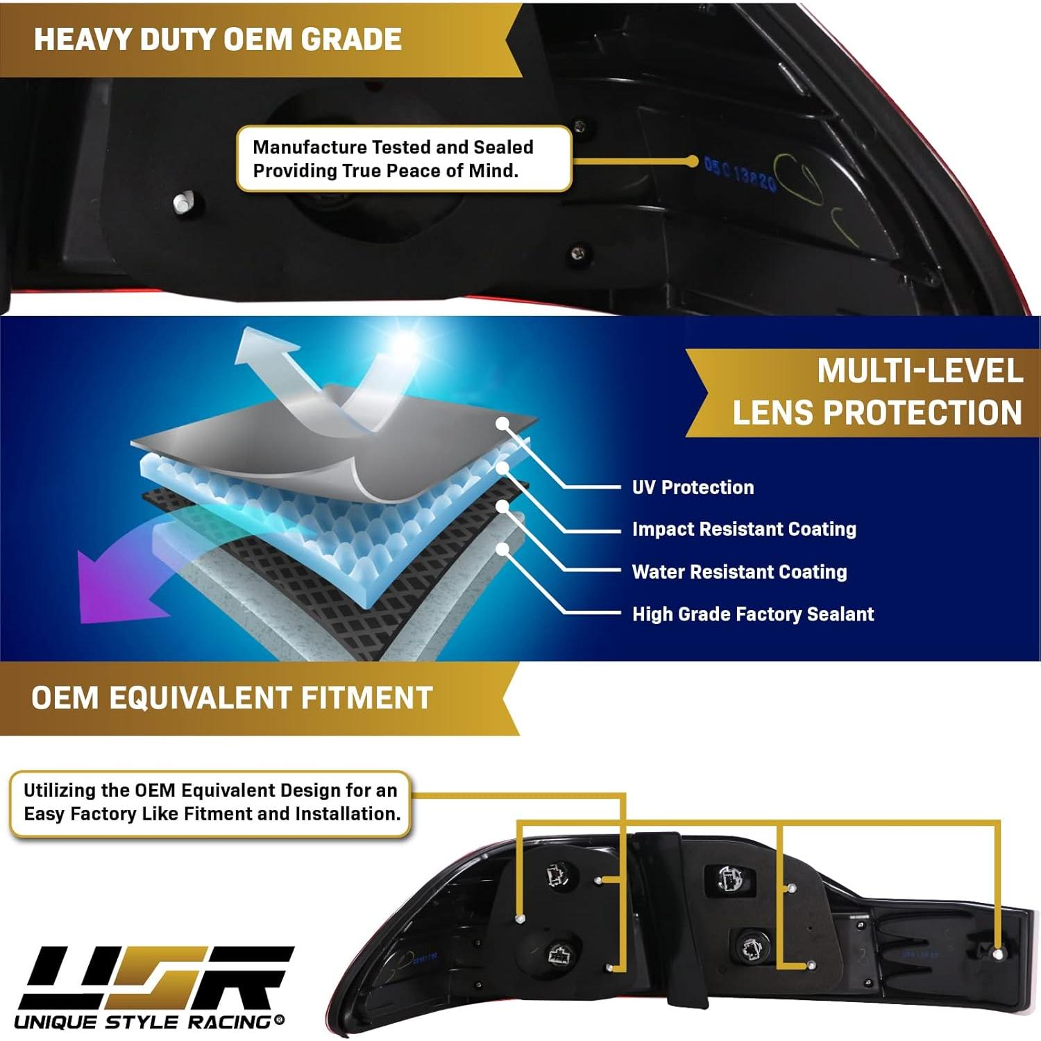 Luces Traseras LED JDM Rojo/Transparente para Honda Accord 2001-2002