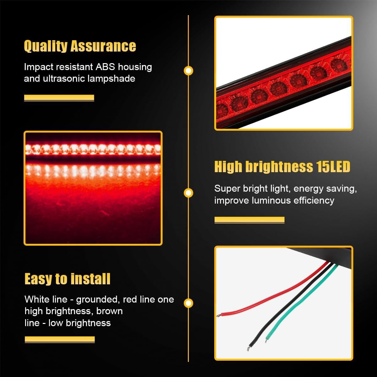 Barra de Luz de Freno y Cola LED 10'' Suvnie Rojo 3W