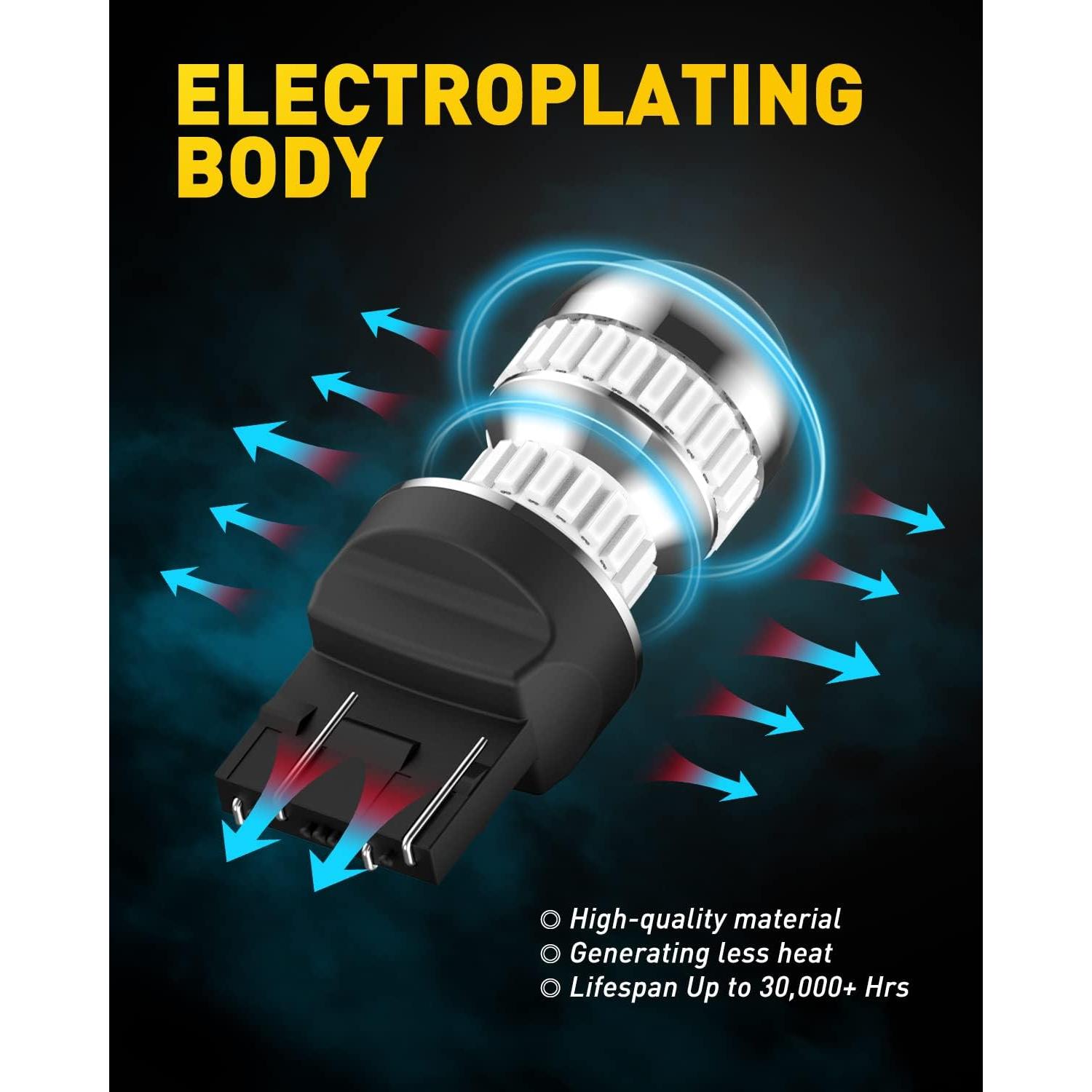 Bombilla LED AUXITO 7443/7440 Roja 5.5W para Luces Traseras