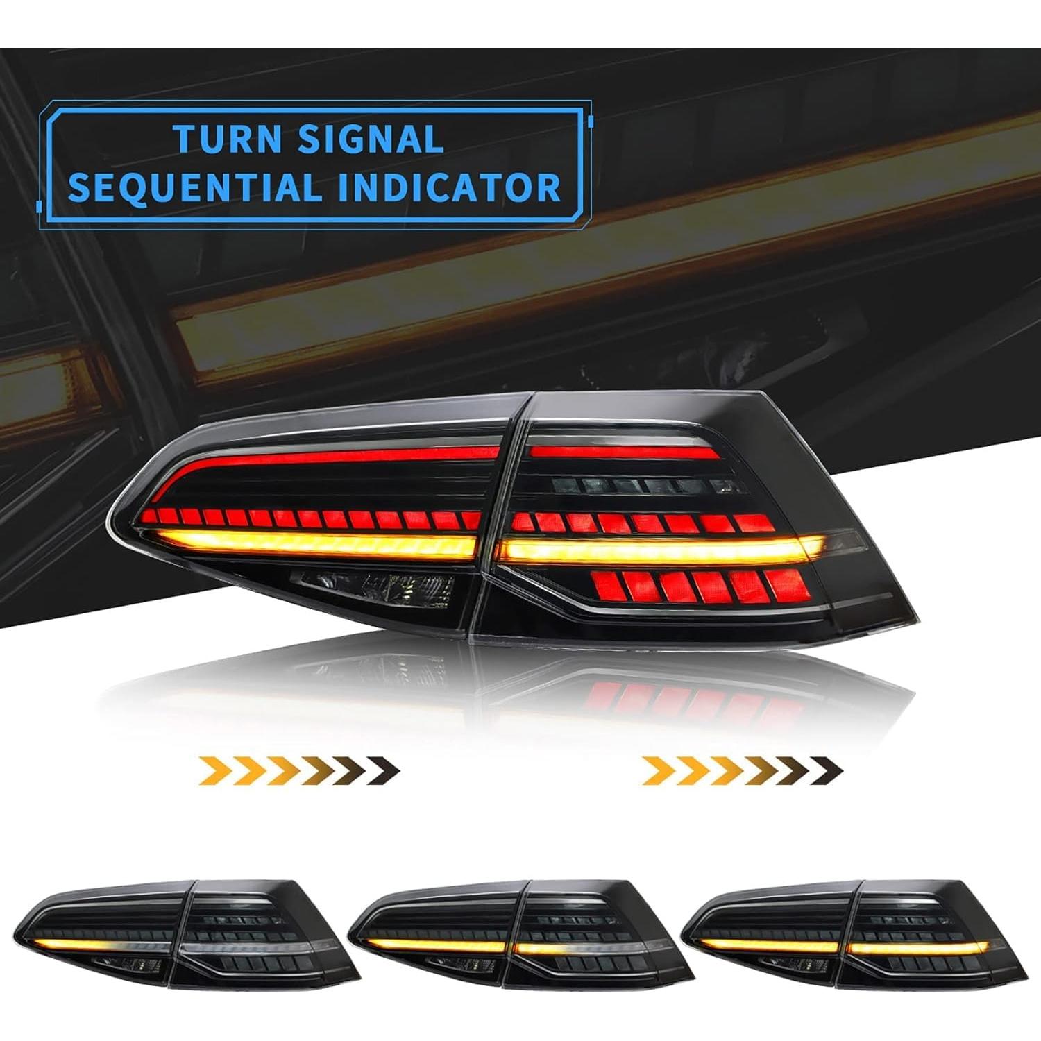Luces Traseras VLAND Ahumadas para Golf MK7 MK7.5 2012-2020