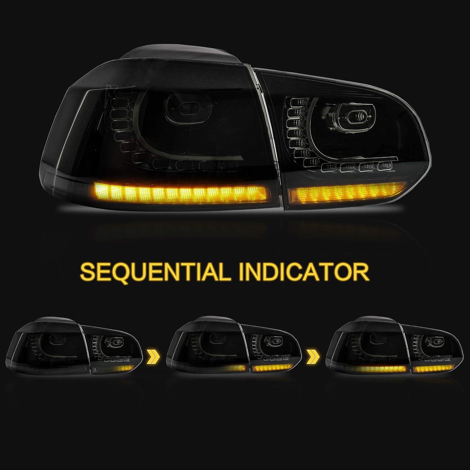 Luces Traseras VLAND Ahumadas para Golf 6 2010-2014 LED