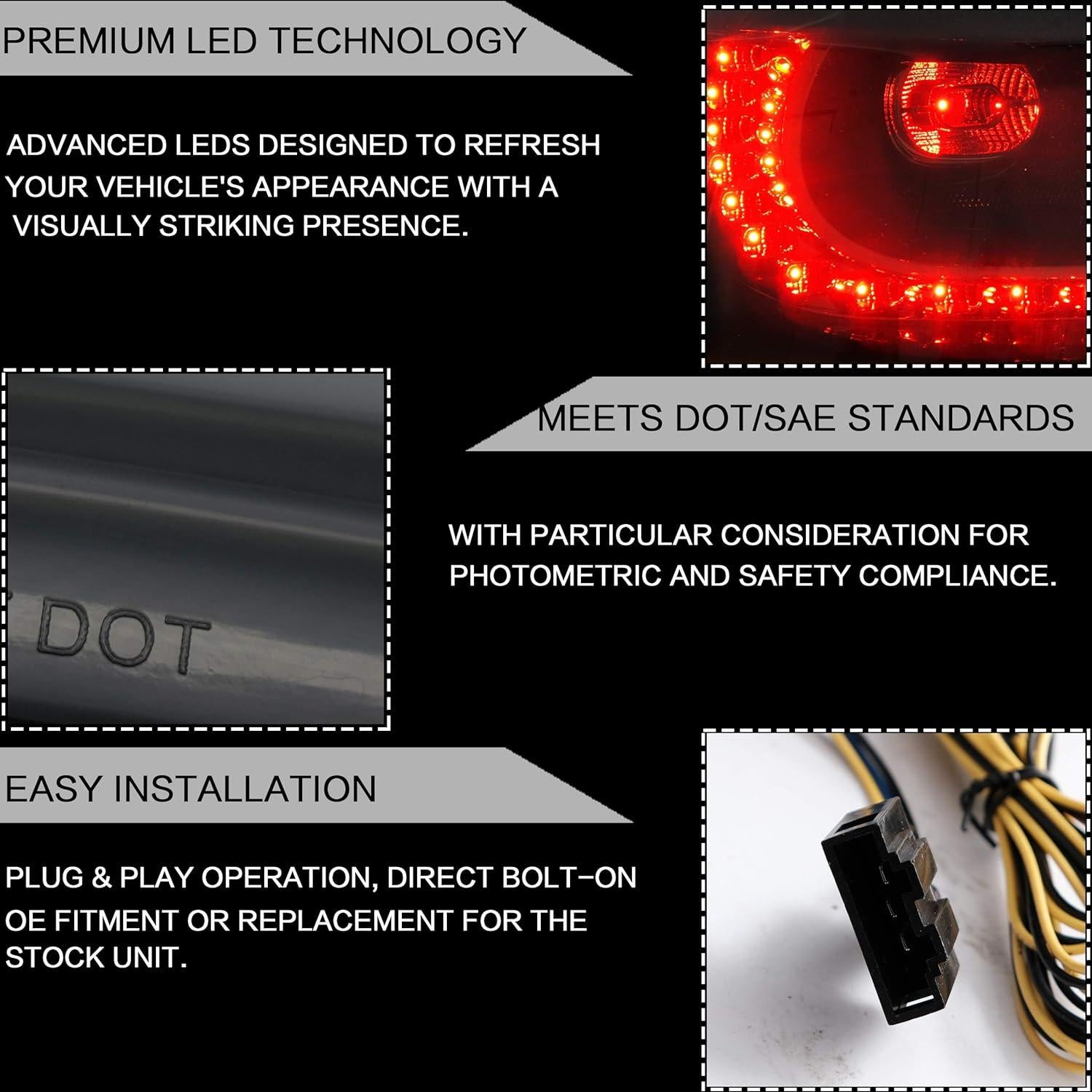 Luces Traseras VLAND Ahumadas para Golf 6 2010-2014 LED