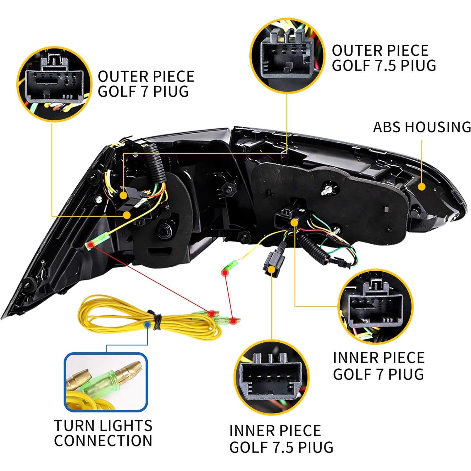 Luces Traseras LED Ahumadas YUANZHENG para Golf 7 MK7 2014-2020
