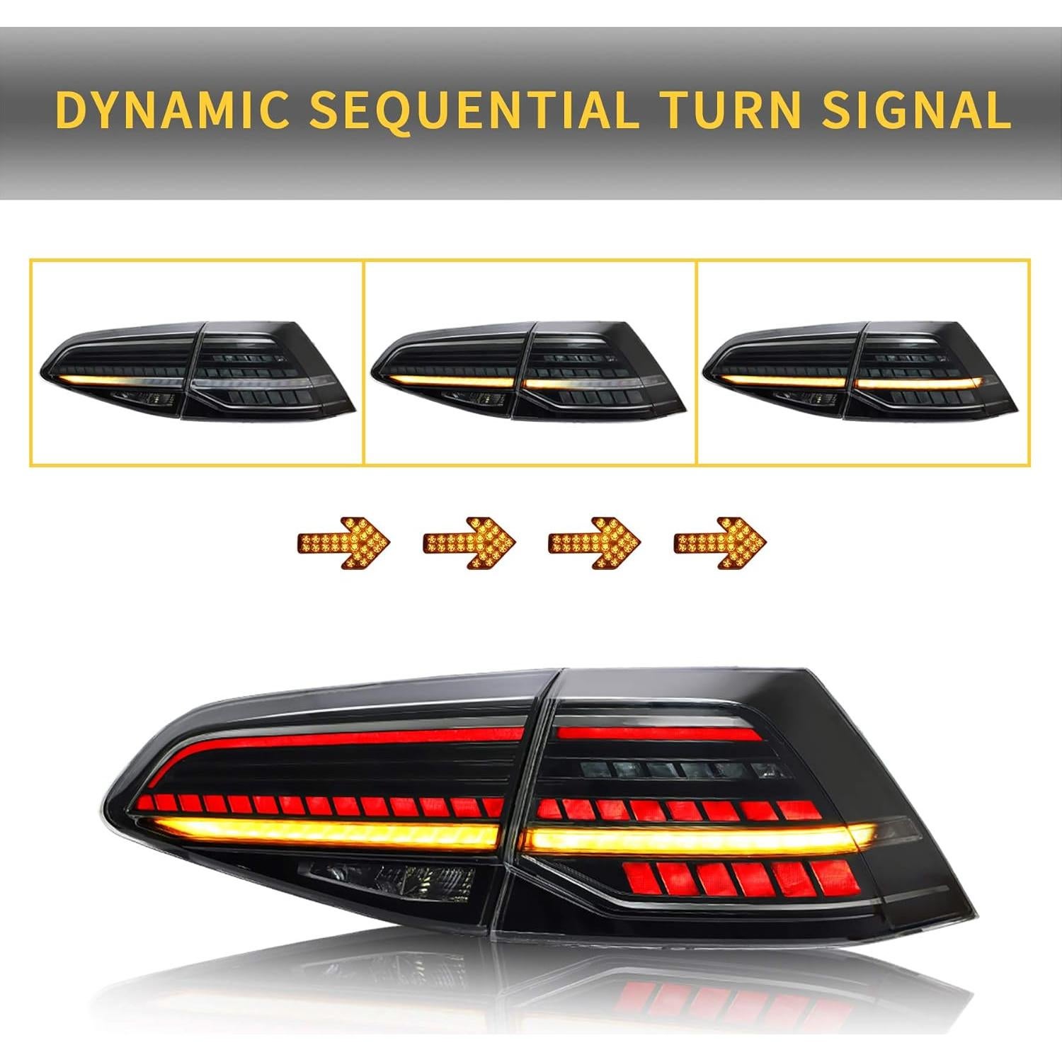 Luces Traseras LED Ahumadas YUANZHENG para Golf 7 MK7 2014-2020