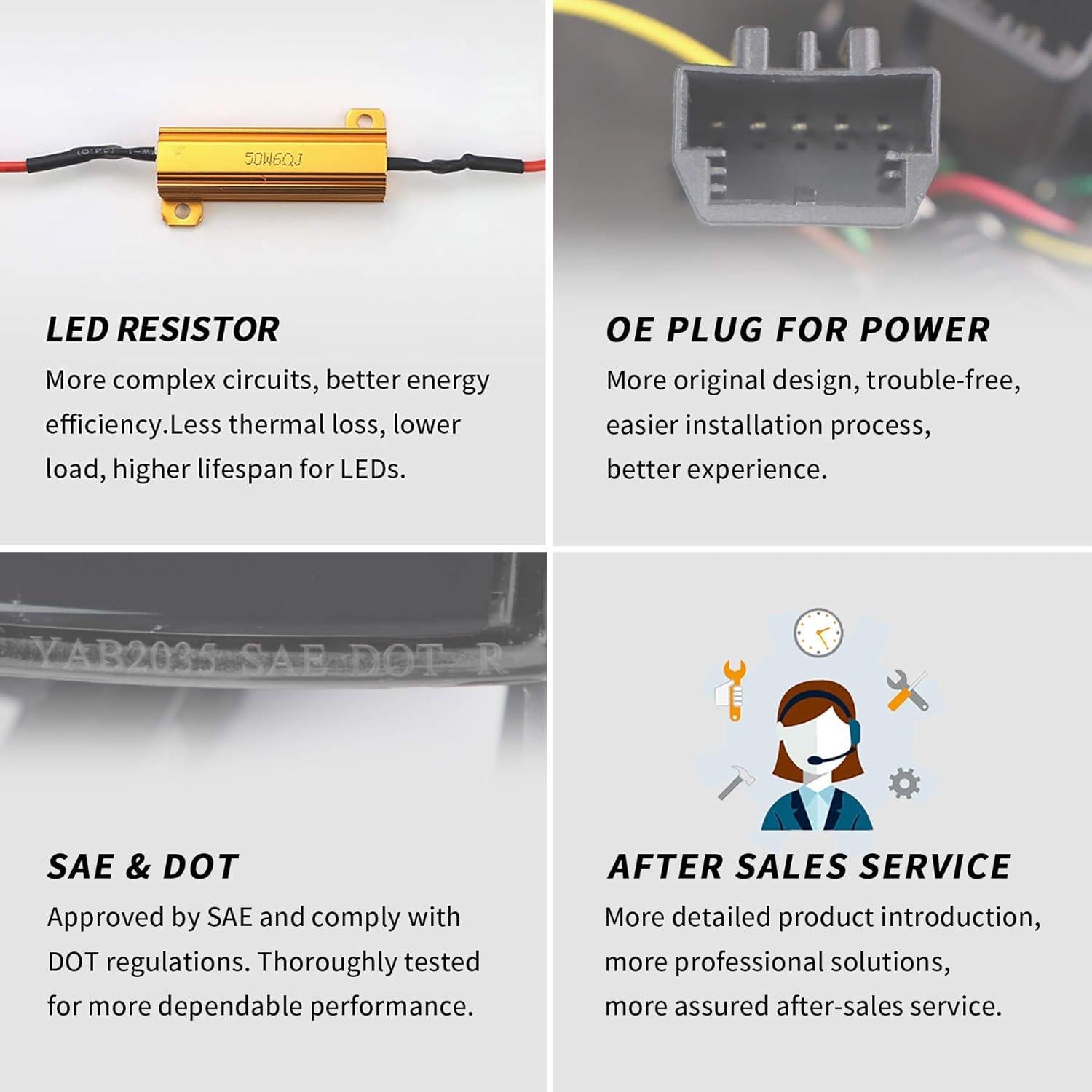 Luces Traseras LED Ahumadas YUANZHENG para Golf 7 MK7 2014-2020