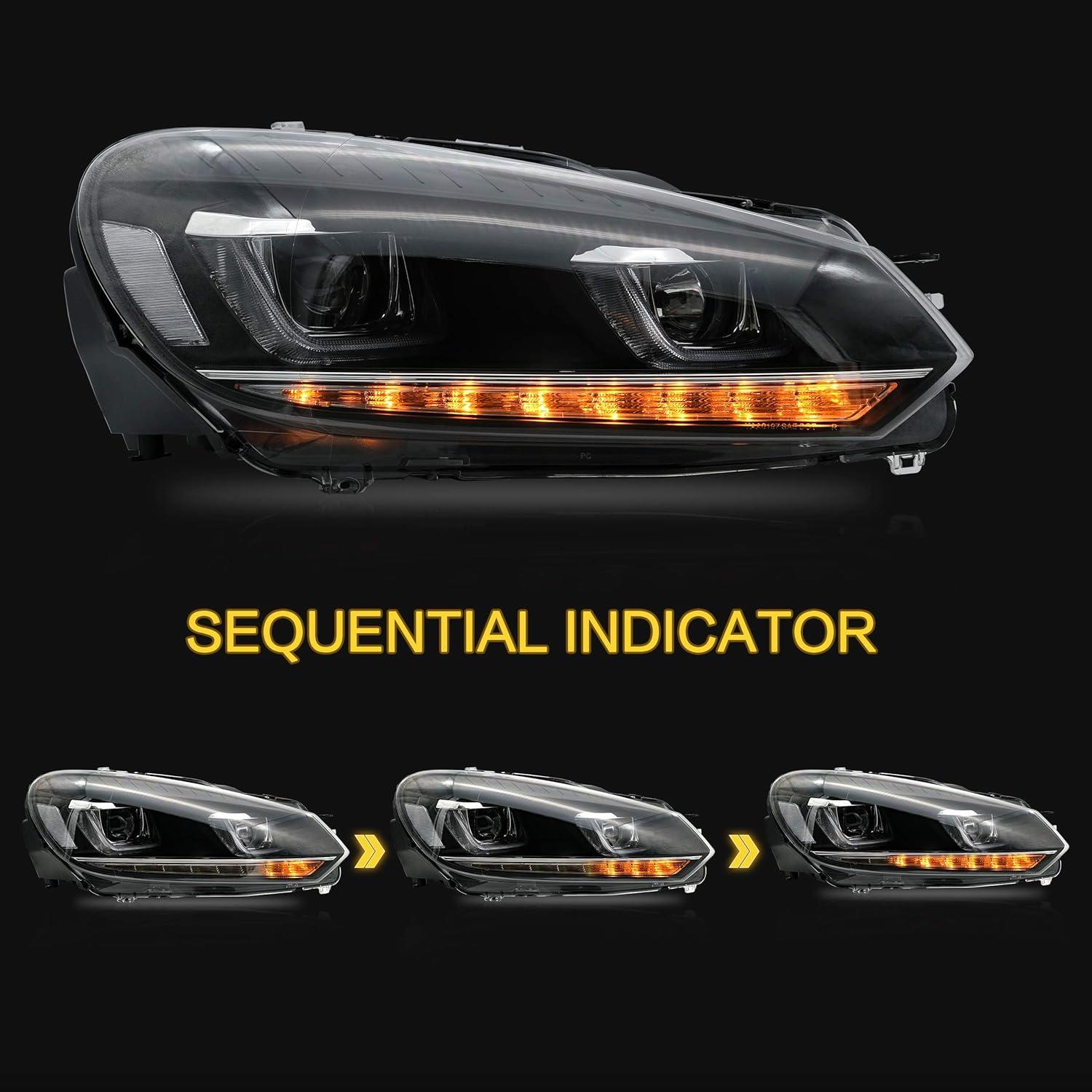 Conjunto de Faros VLAND para Volkswagen Golf 6 2010-2014