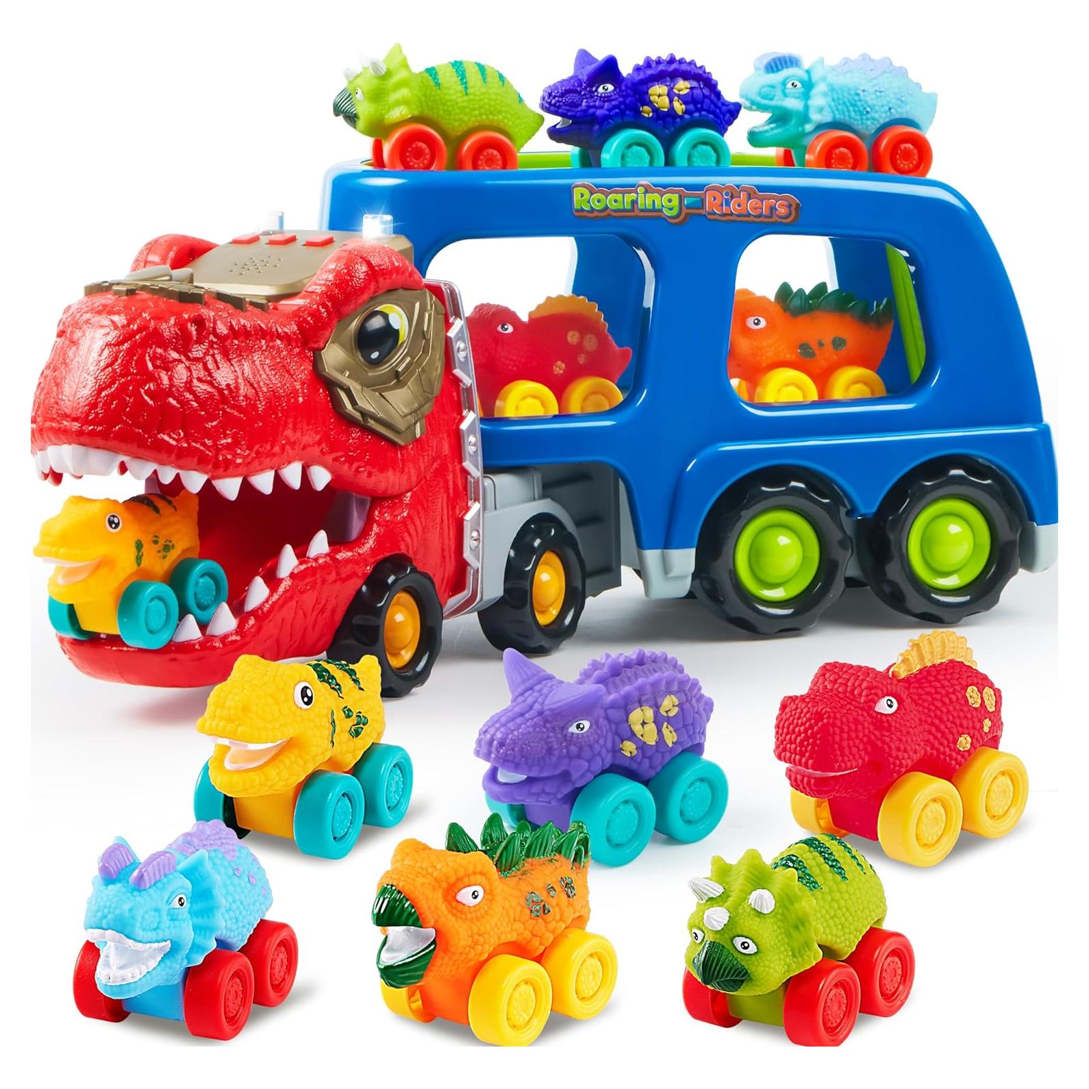 Camión de Dinosaurio JOYIN con 6 Mini Coches y Música