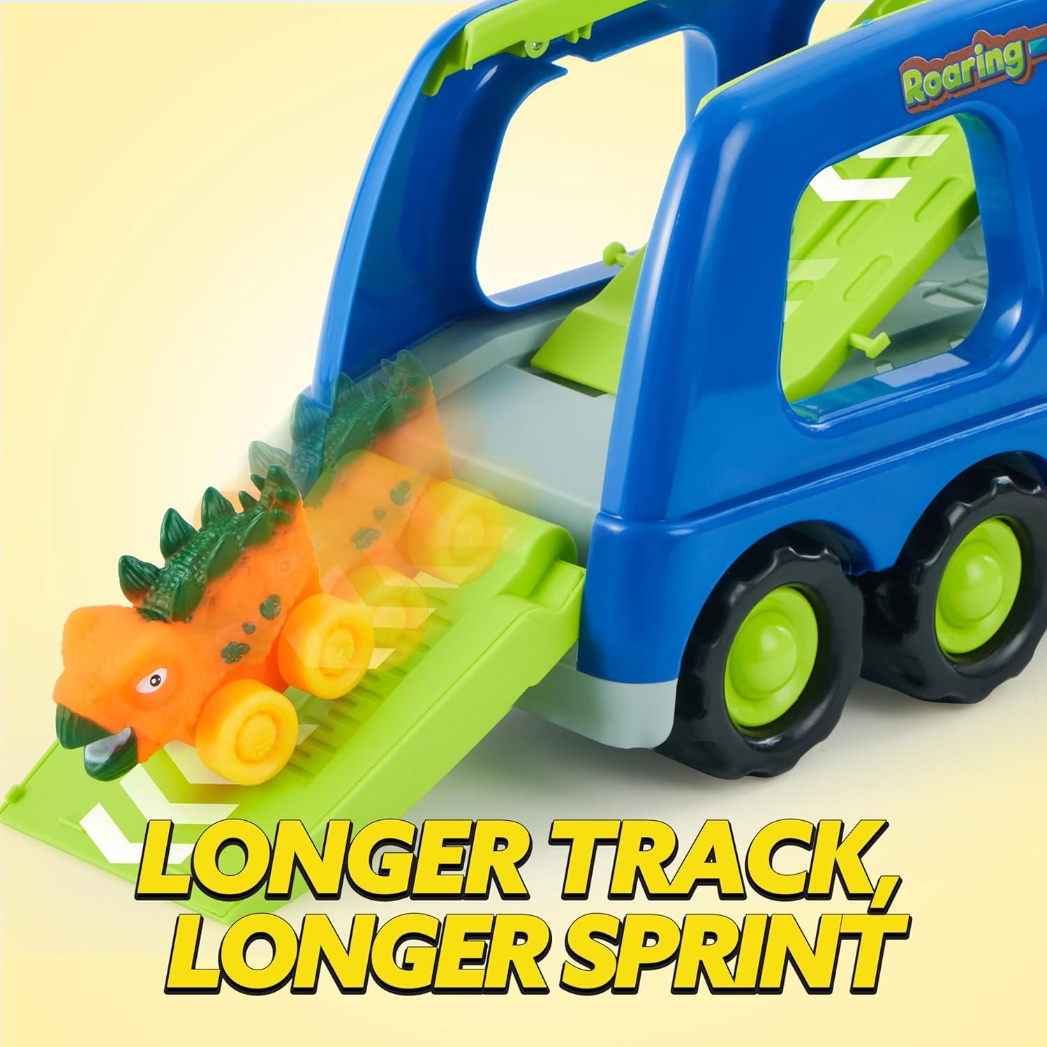 Camión de Dinosaurio JOYIN con 6 Mini Coches y Música