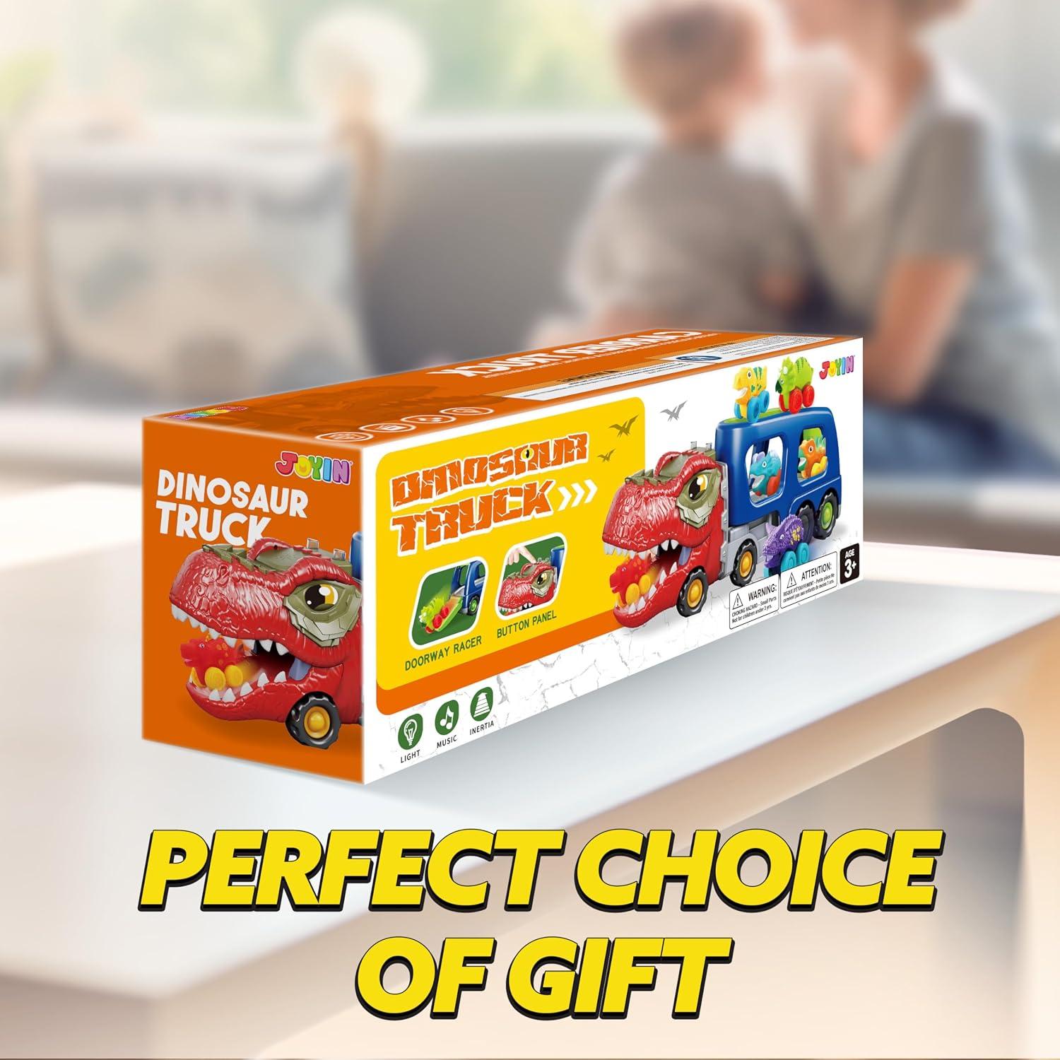 Camión de Dinosaurio JOYIN con 6 Mini Coches y Música