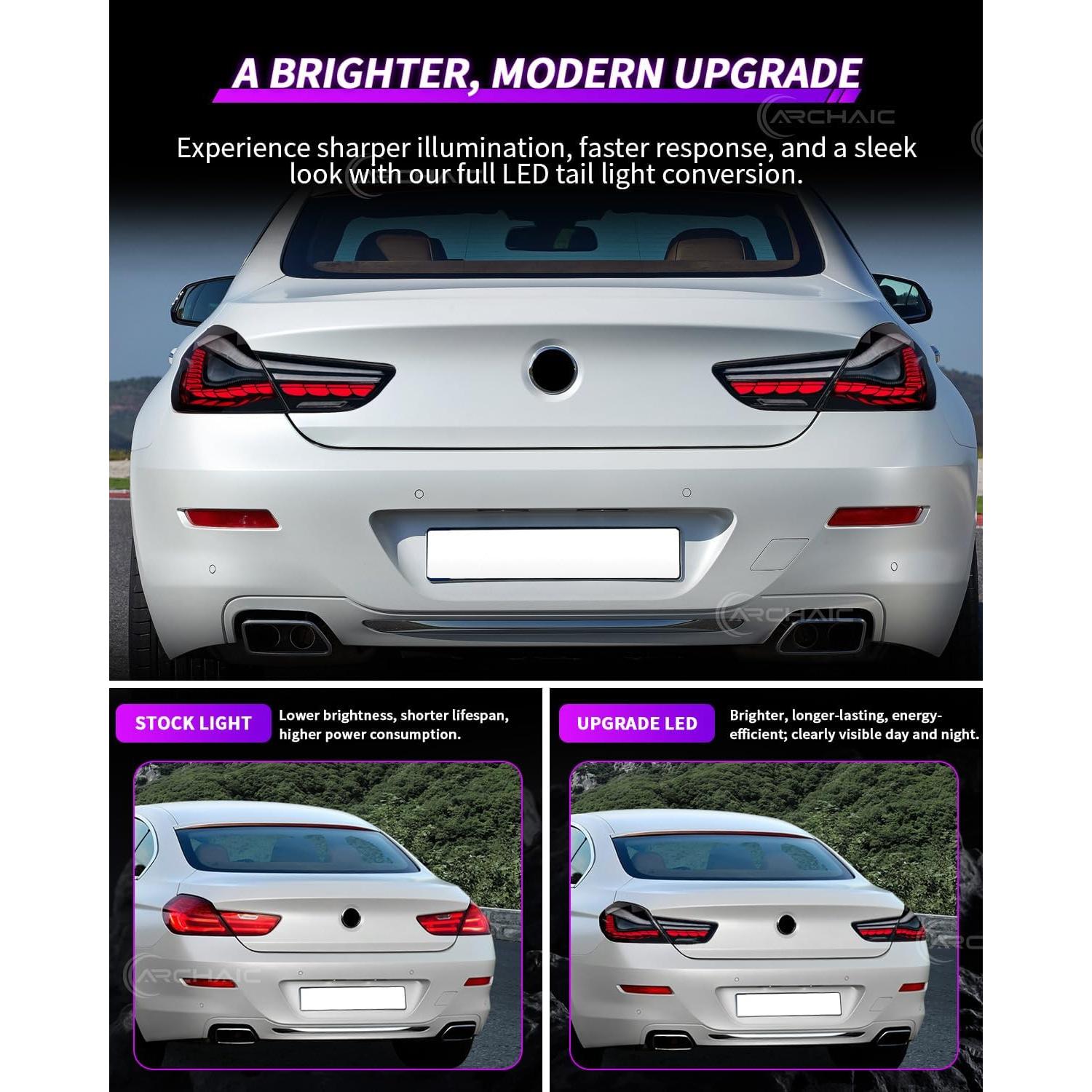 Luces Traseras Archaic para BMW Serie 6 2012-2019, Ahumado