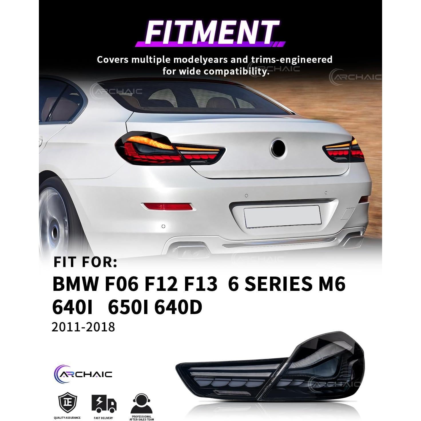 Luces Traseras Archaic para BMW Serie 6 2012-2019, Ahumado