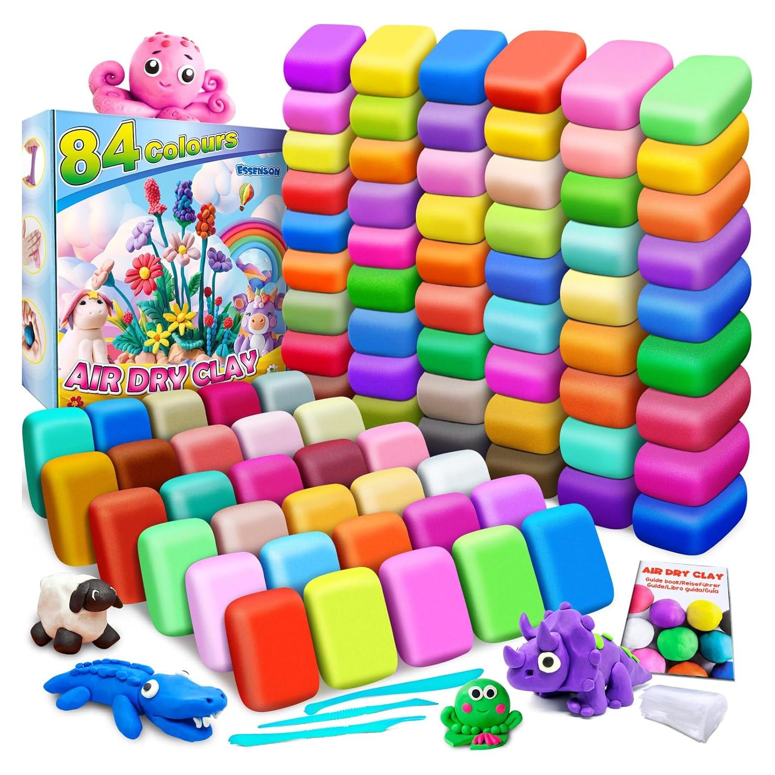 Arcilla Secada al Aire ESSENSON 84 Colores para Niños
