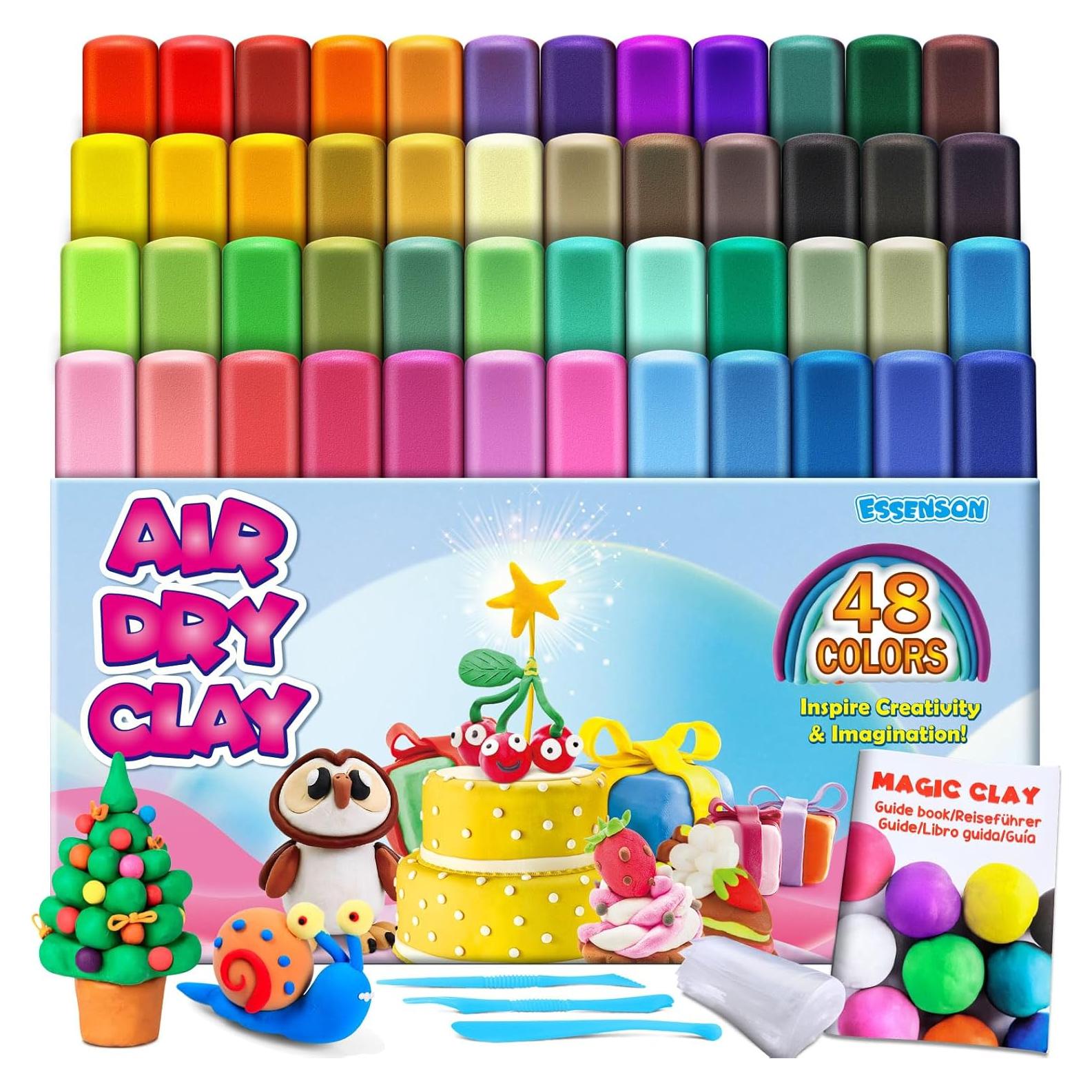 Arcilla Secada al Aire ESSENSON 48 Colores para Niños