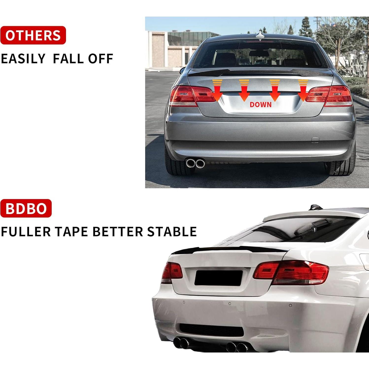 Spoiler Trasero BMW E92 M3 328i 335i Estilo M4 Negro Brillante