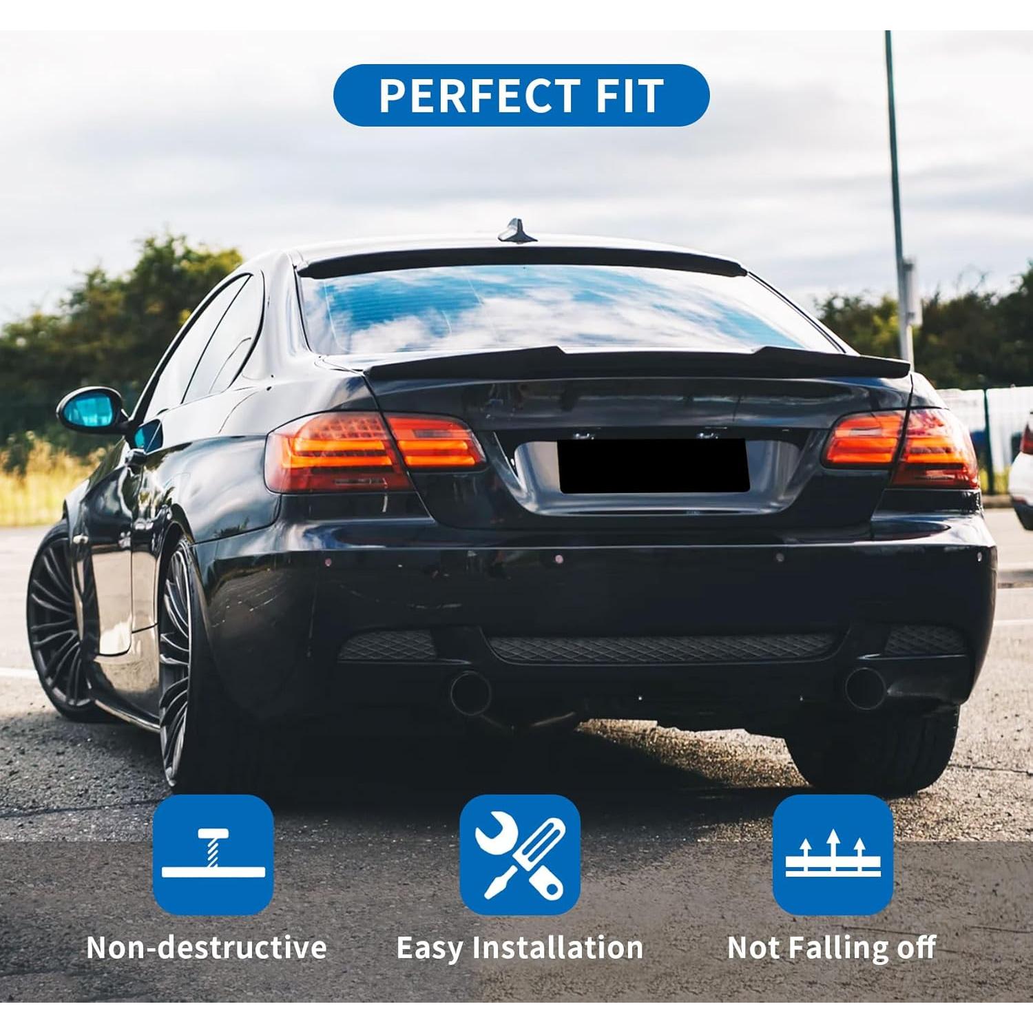 Spoiler Trasero BMW E92 M3 328i 335i Estilo M4 Negro Brillante