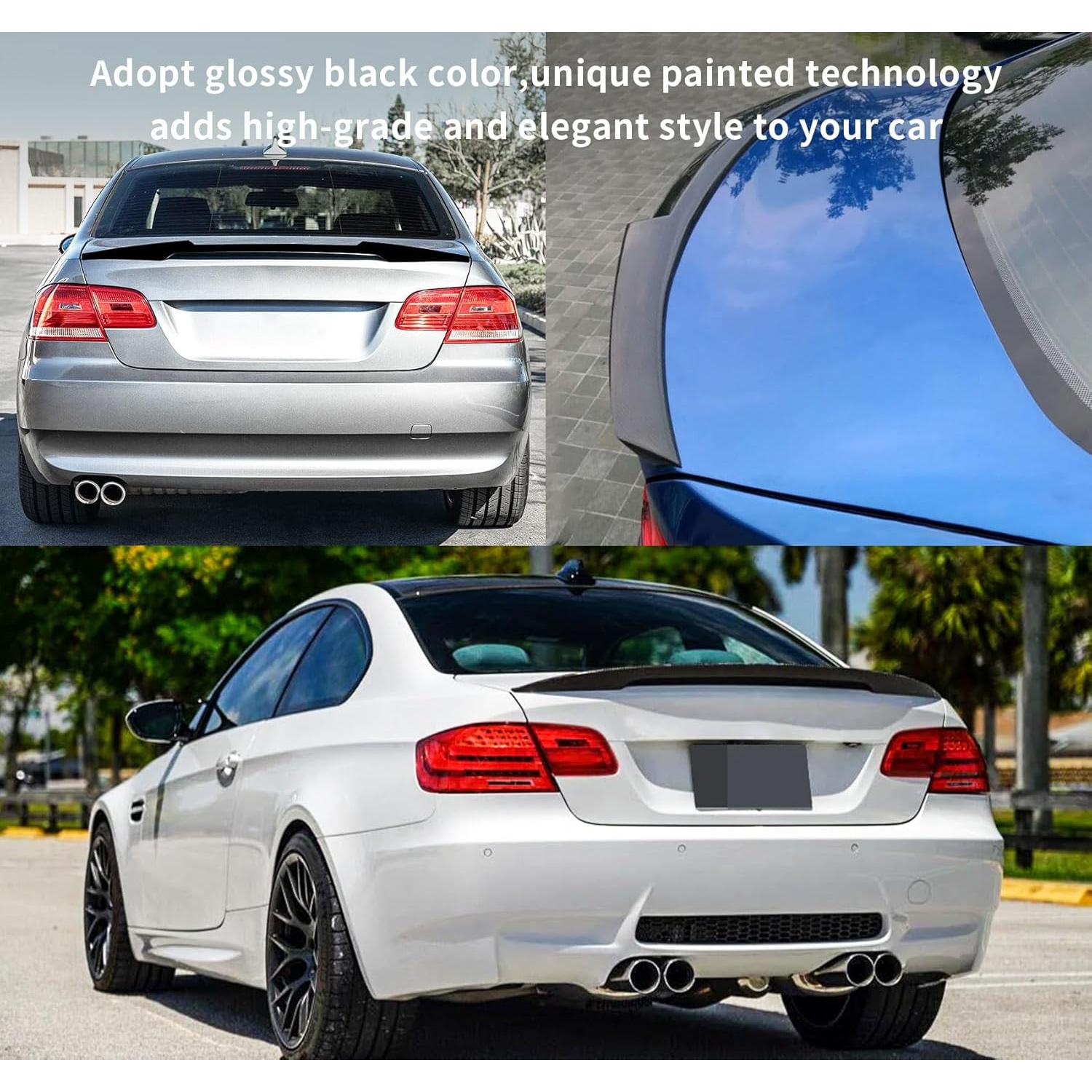 Spoiler Trasero BMW E92 M3 328i 335i Estilo M4 Negro Brillante