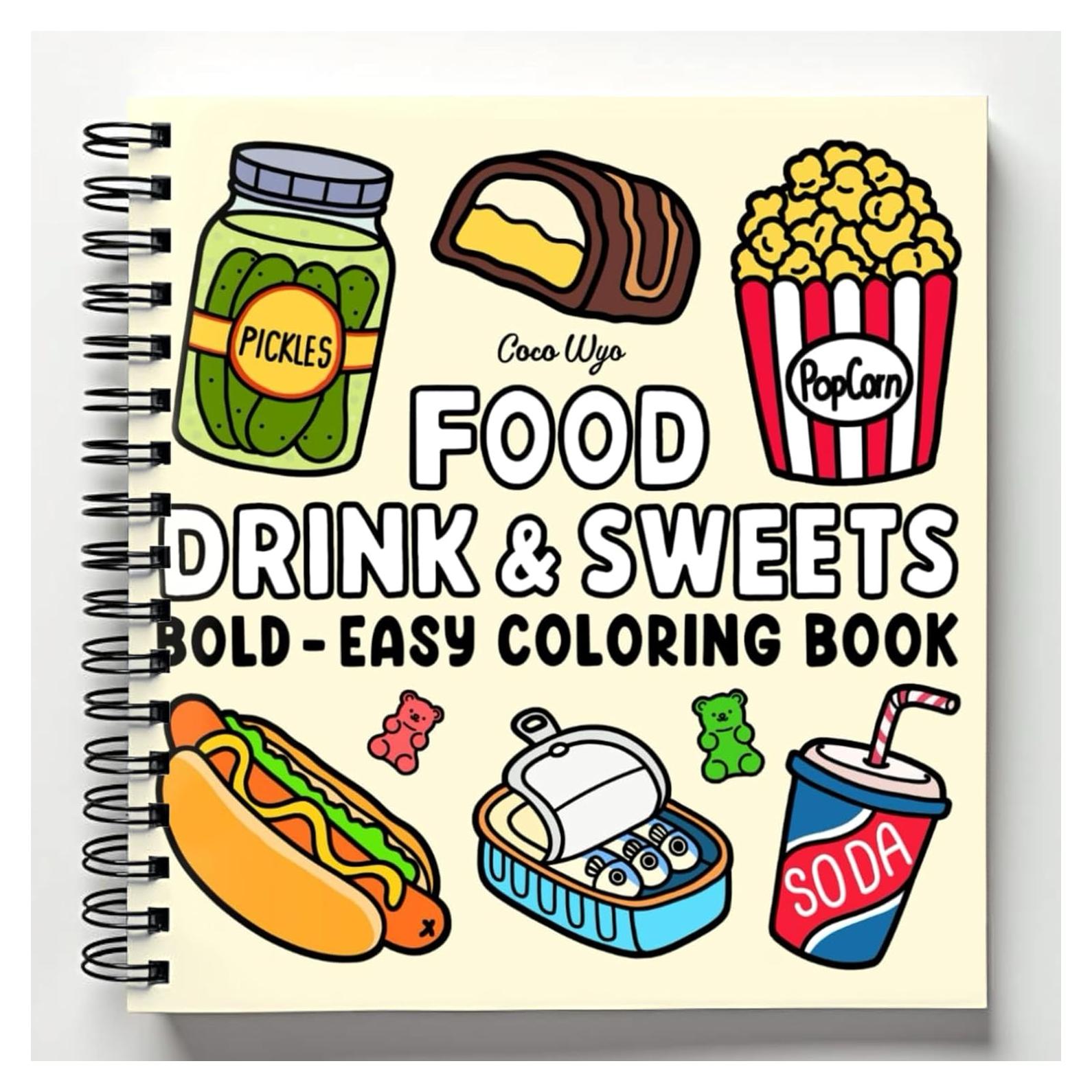 Libro para Colorear Comida y Bebida Spindory 52 Páginas