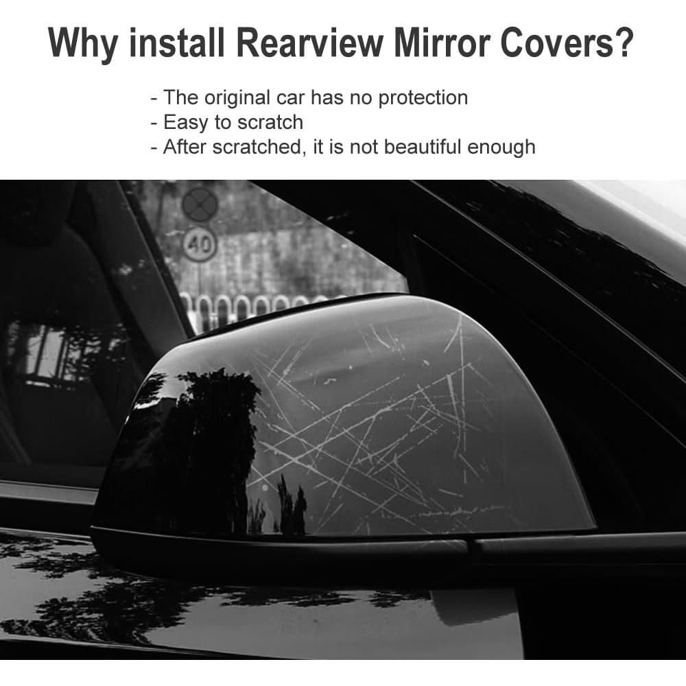 Protectores de Espejo Lateral ABS StarYtbl para Tesla Model Y 2021-2024