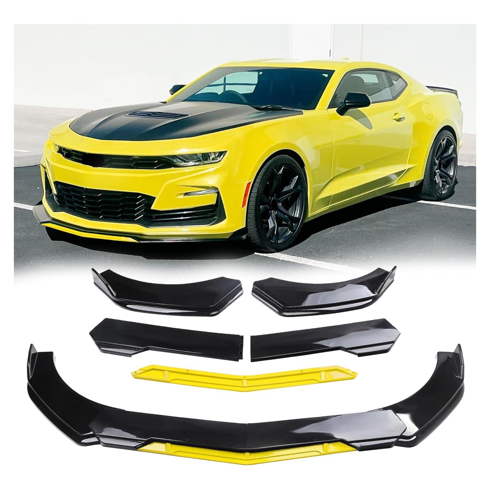 Labio Frontal Universal DEERMOTO Ajustable para Coche - Negro y Amarillo