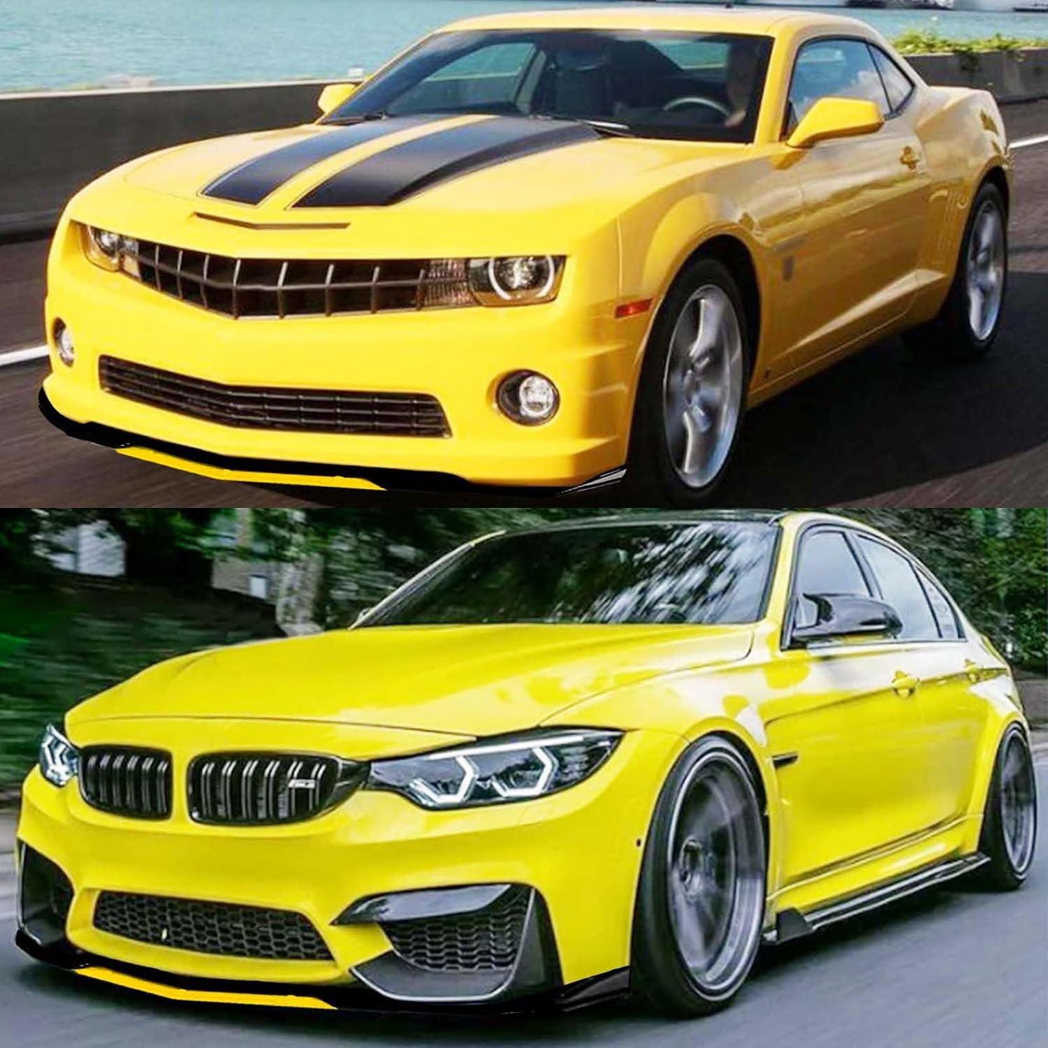 Labio Frontal Universal DEERMOTO Ajustable para Coche - Negro y Amarillo