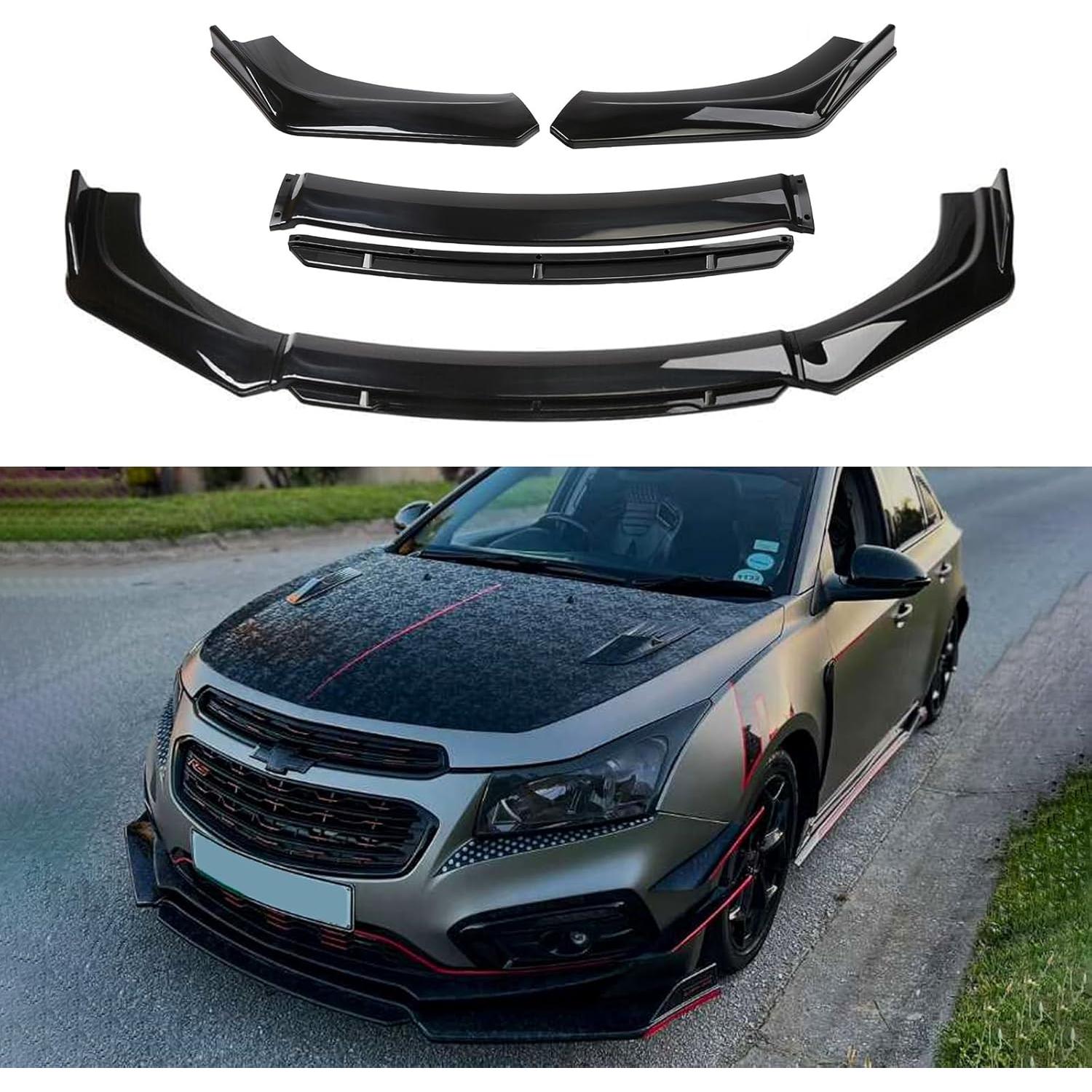 Kit Divisor Labio Frontal Universal KEEPDSGN 4 Piezas Negro