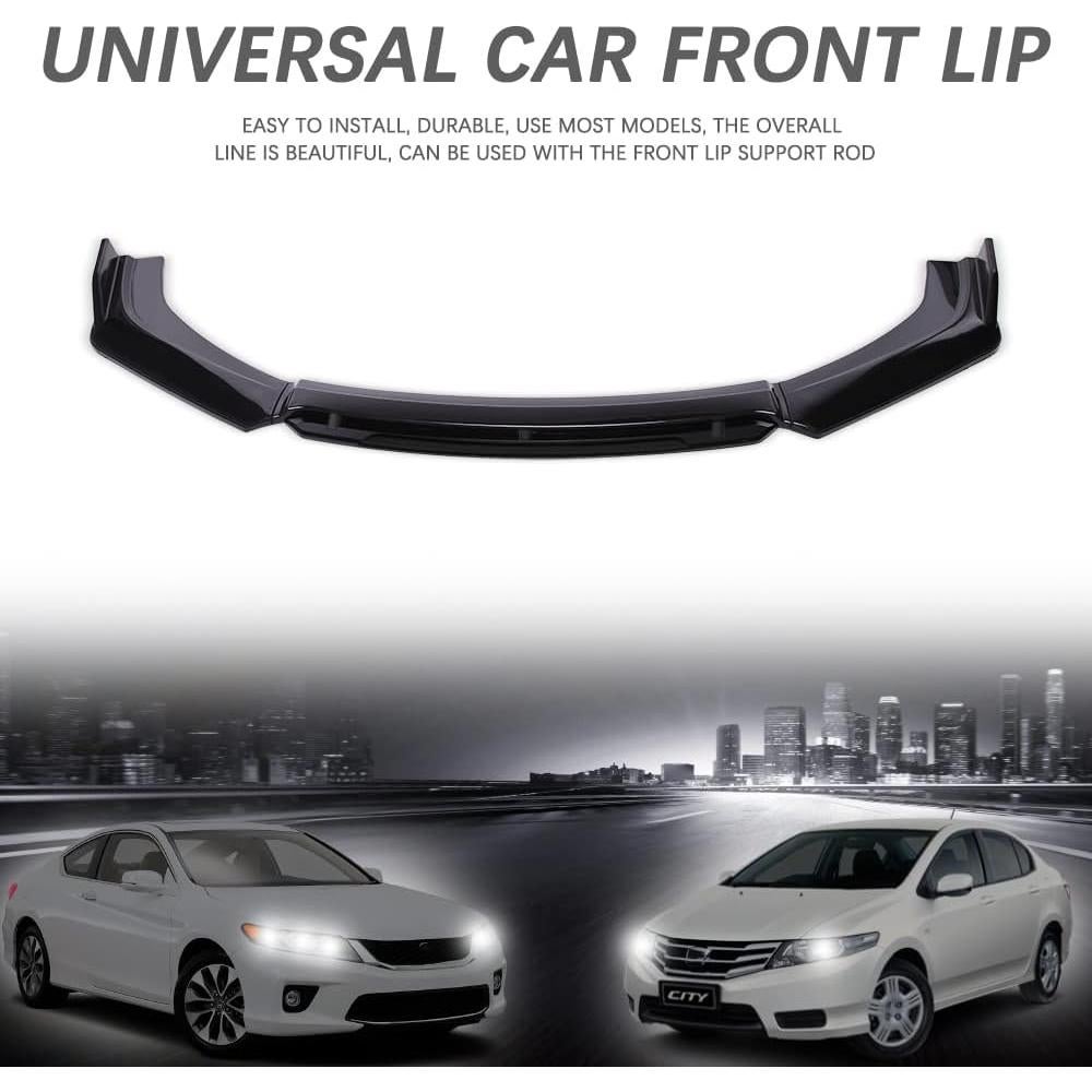 Kit Divisor Labio Frontal Universal KEEPDSGN 4 Piezas Negro