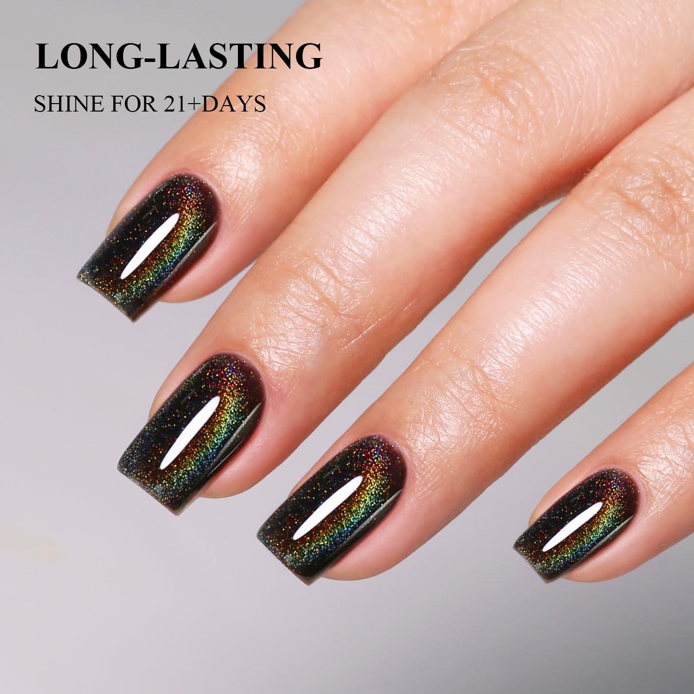 Esmalte de Uñas Gel Ojo de Gato Imtiti 10ML Arcoíris Negro