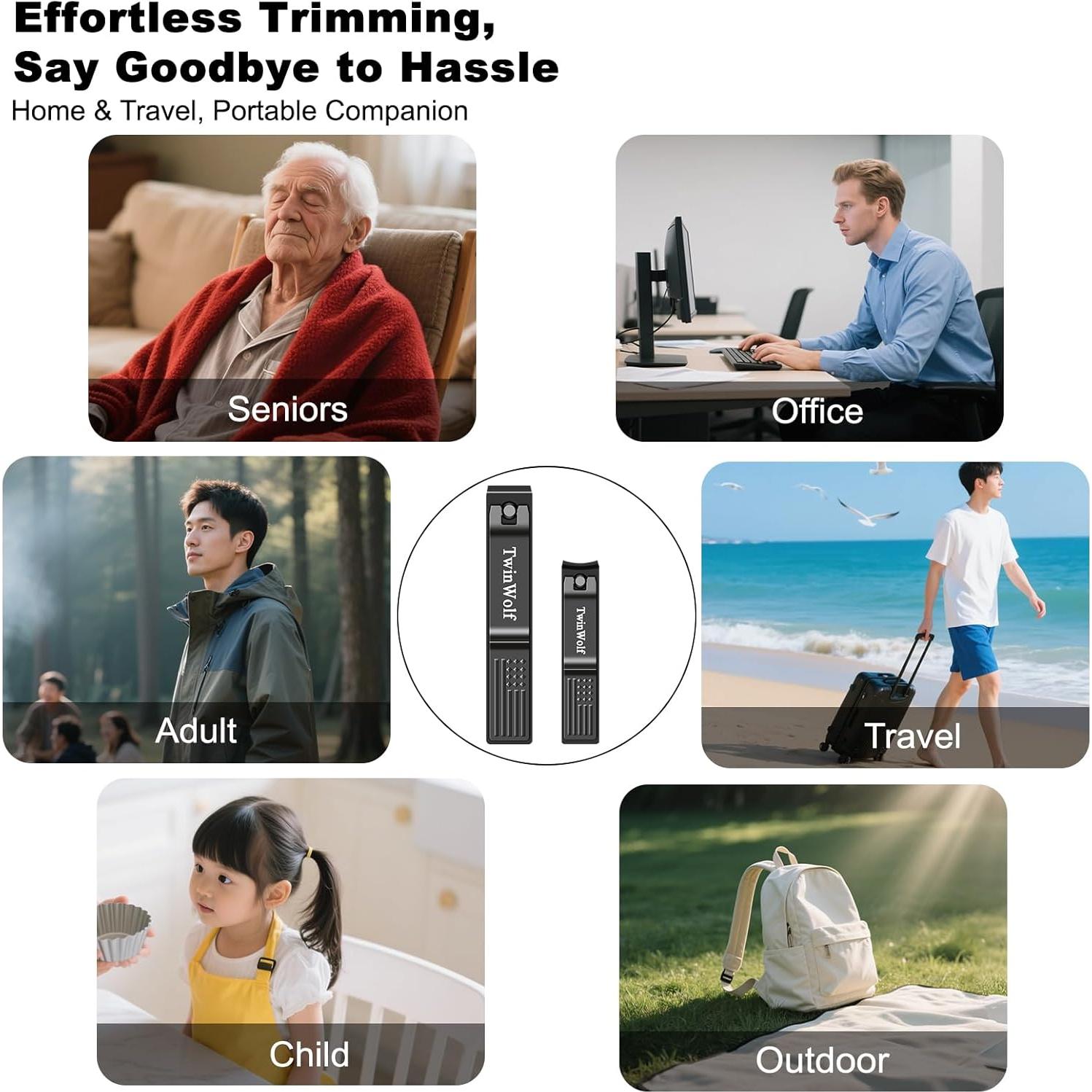 Juego de Cortauñas TwinWolf Acero Inoxidable 2 Piezas