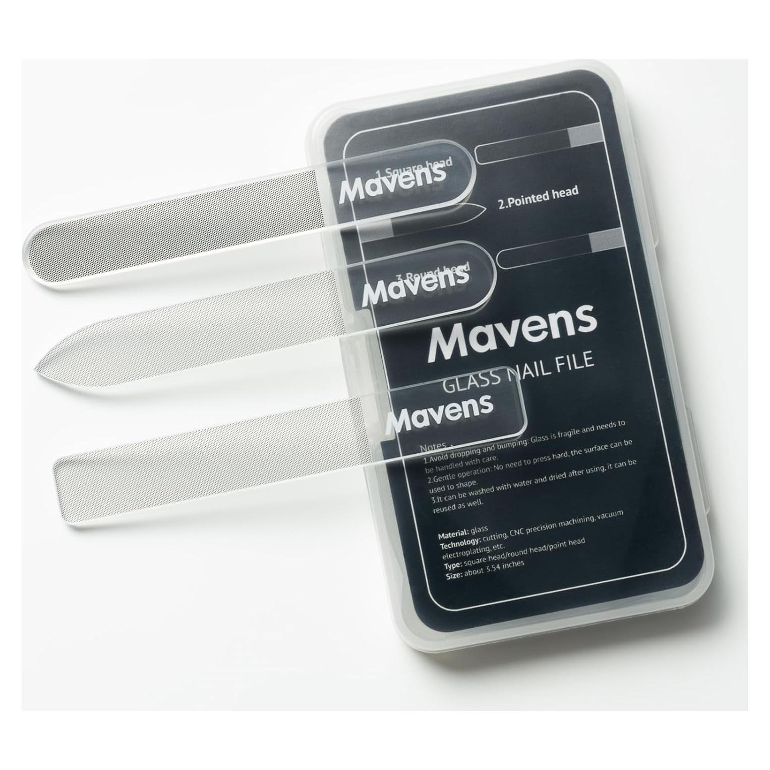 Juego de limas de vidrio Mavens con estuche - 3 limas reutilizables