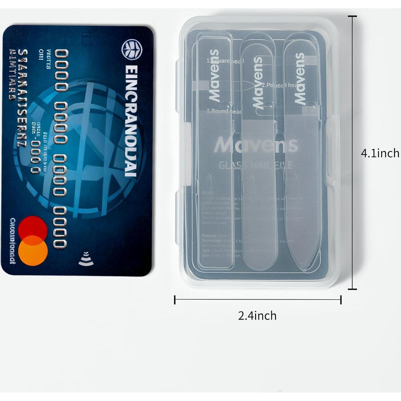 Juego de limas de vidrio Mavens con estuche - 3 limas reutilizables