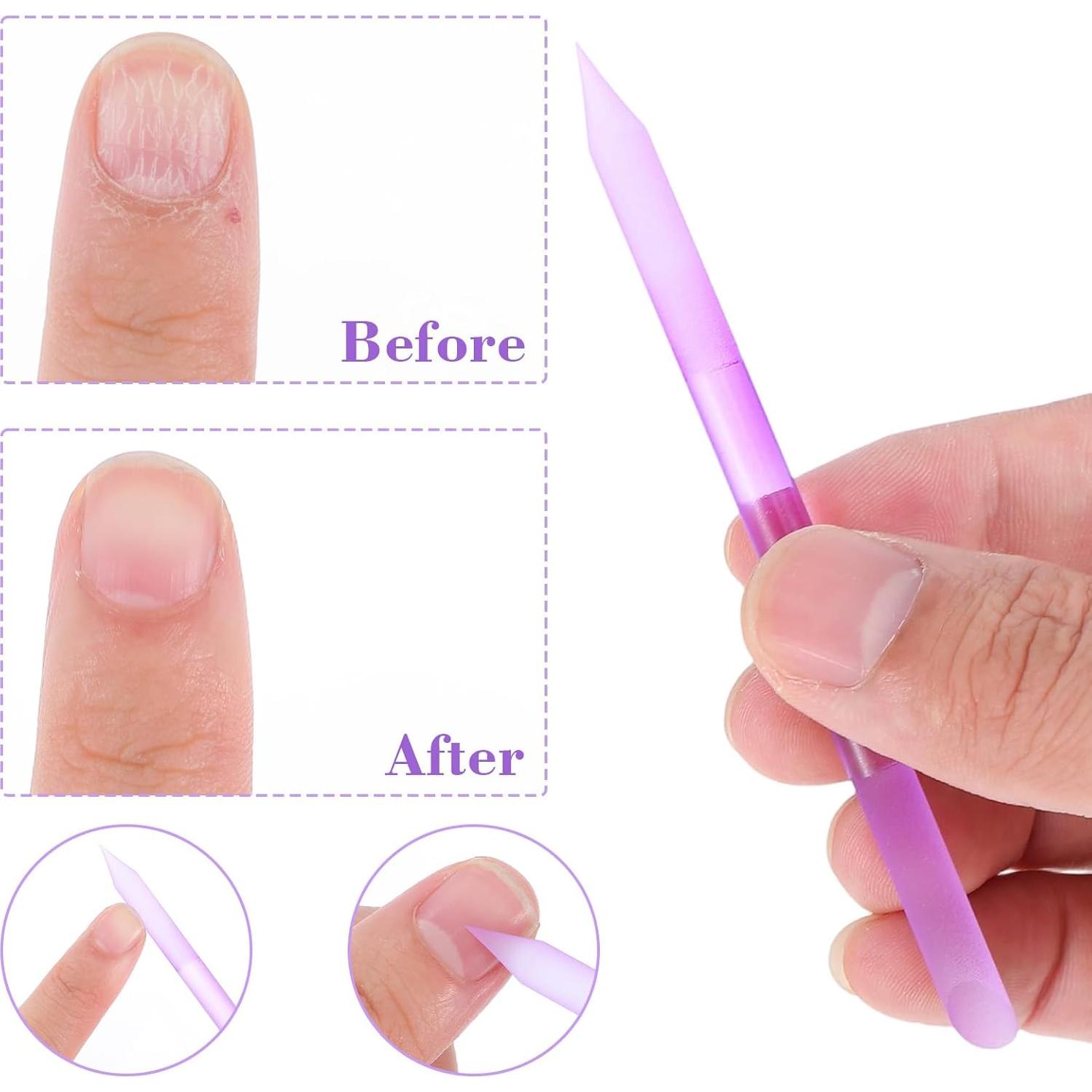 Juego de 4 Empujadores de Cutículas de Vidrio LXUEJIE