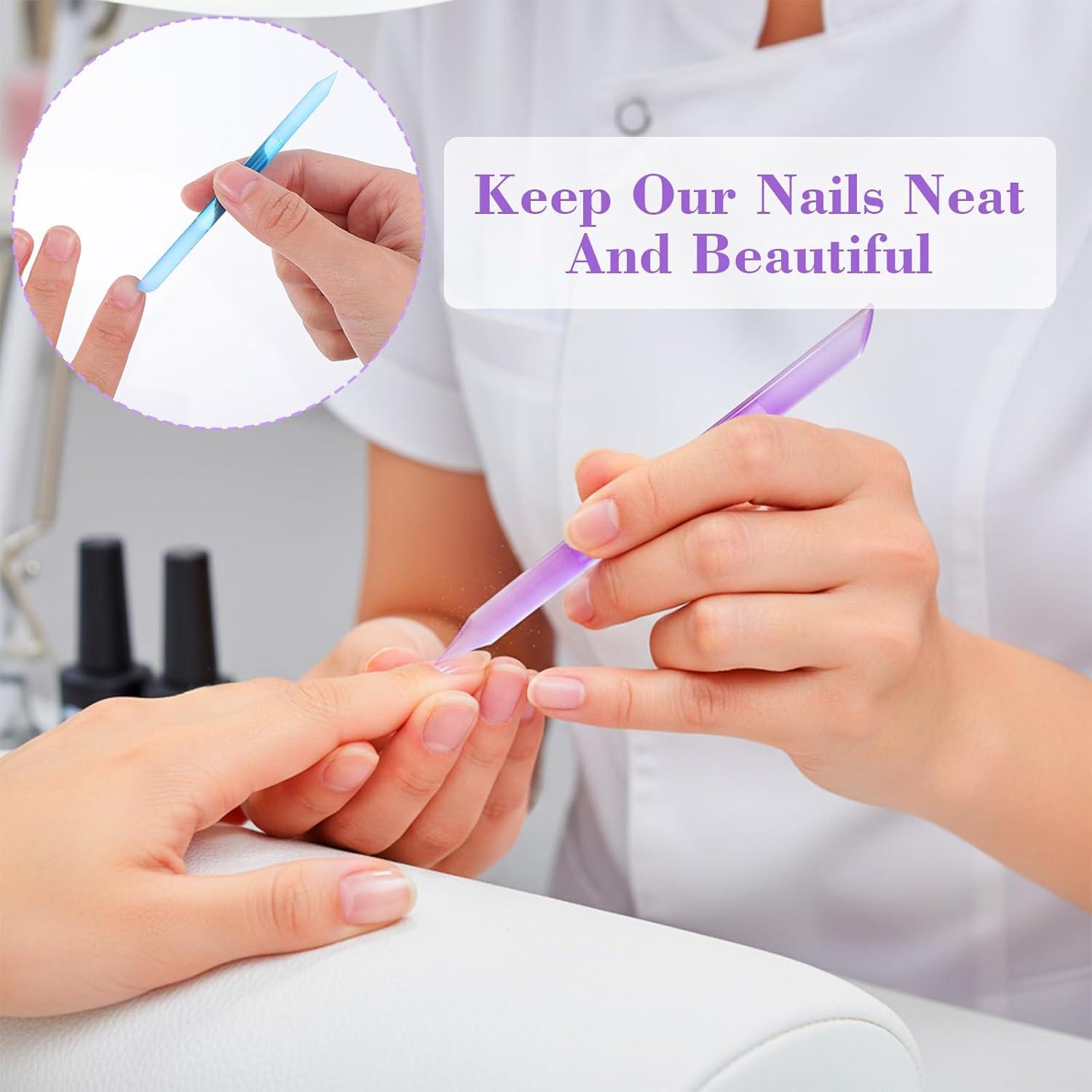 Juego de 4 Empujadores de Cutículas de Vidrio LXUEJIE