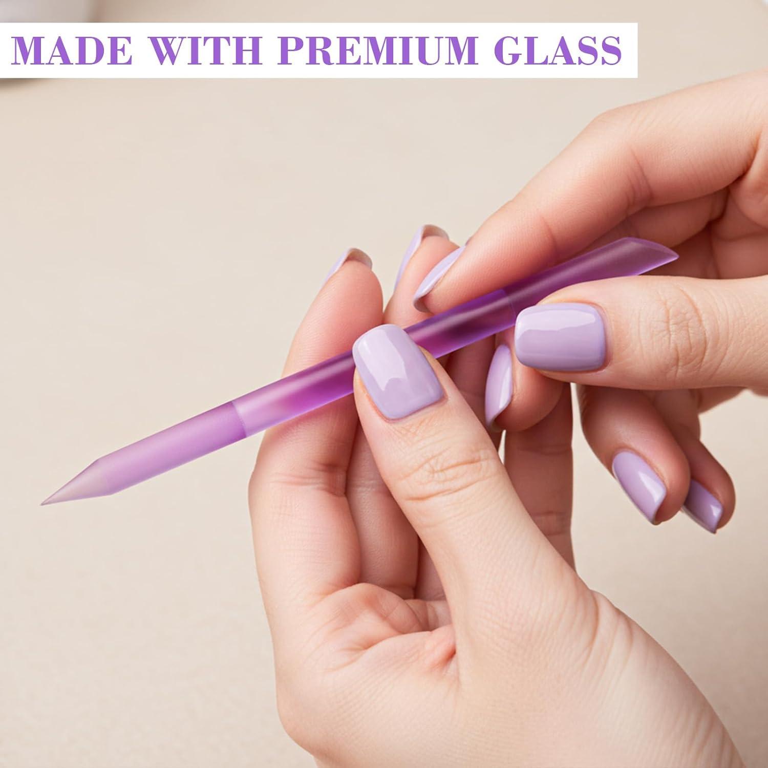 Juego de 4 Empujadores de Cutículas de Vidrio LXUEJIE