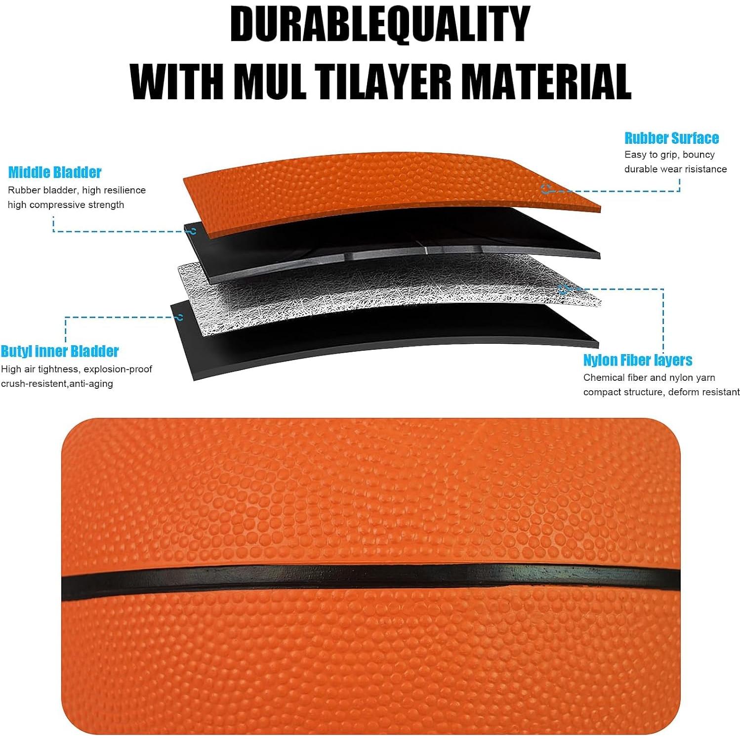 Balón de Baloncesto Aoneky Tamaño 1 Goma Interior/Exterior