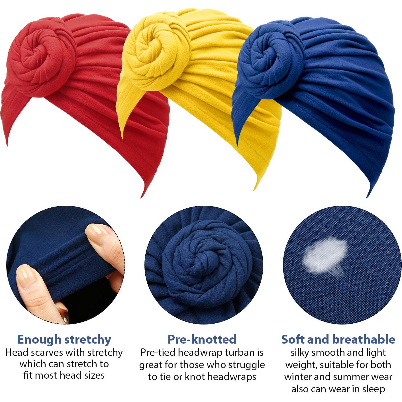 Turbantes Pre Atados SATINIOR 8 Pcs para Mujeres - 8 Colores