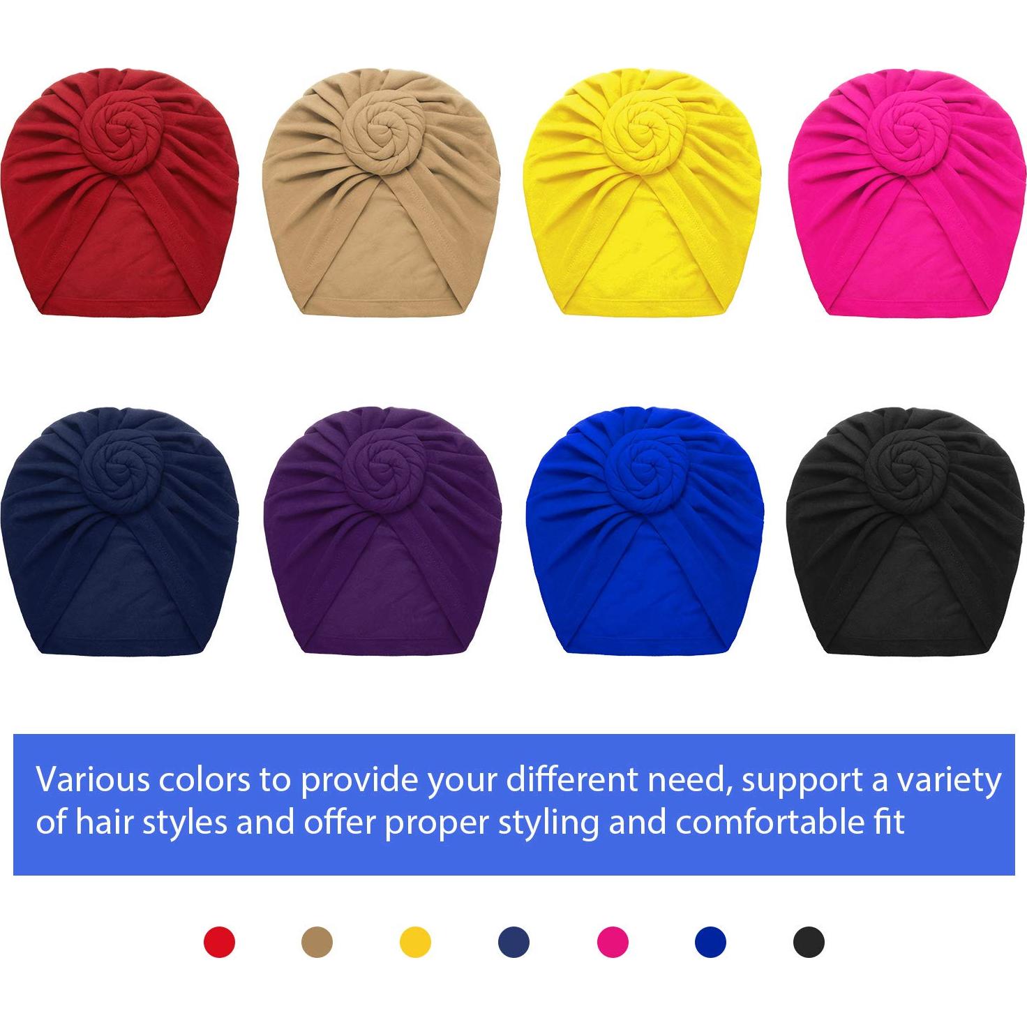 Turbantes Pre Atados SATINIOR 8 Pcs para Mujeres - 8 Colores