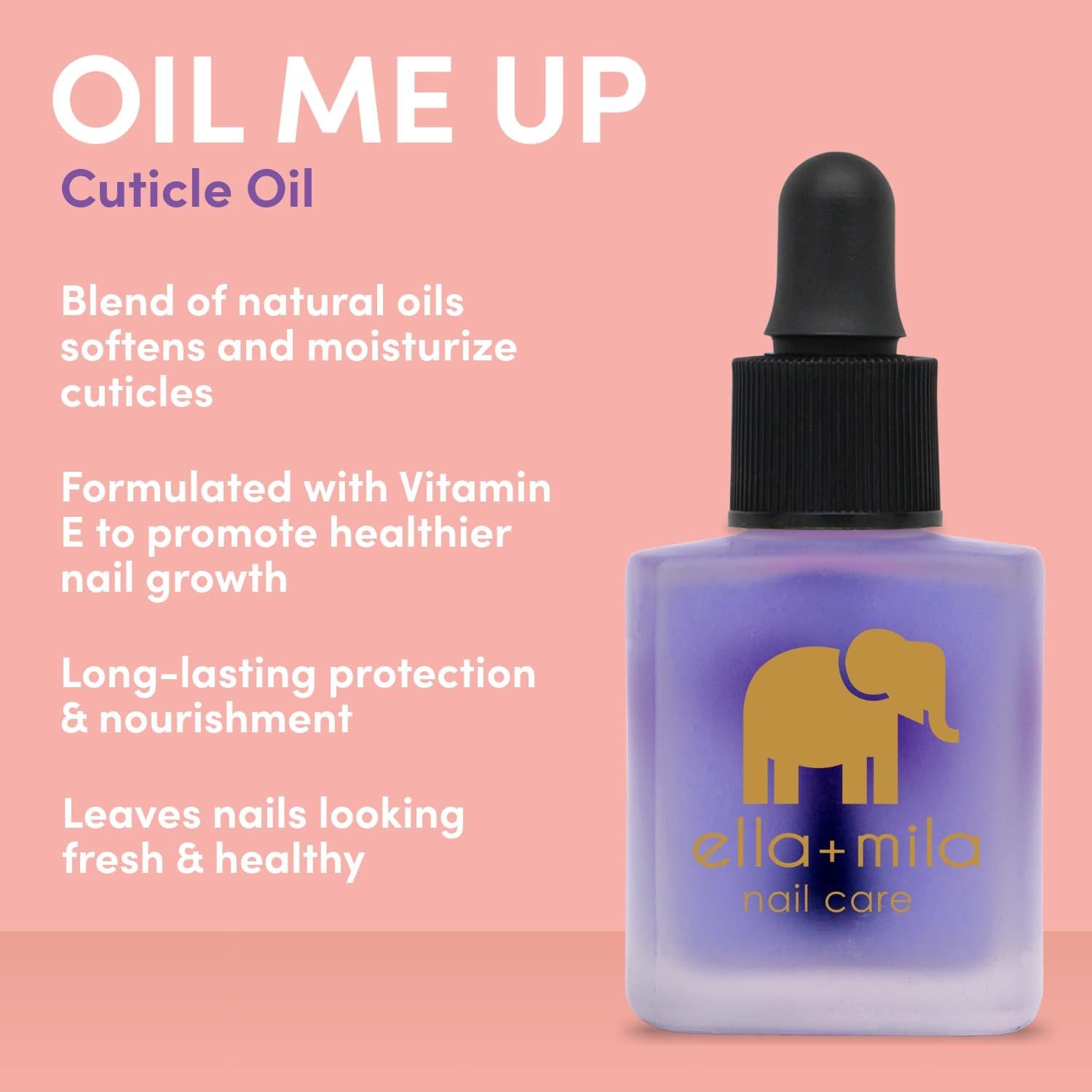 Aceite para Cutículas ella+mila 13.3 ml - Crecimiento y Cuidado de Uñas