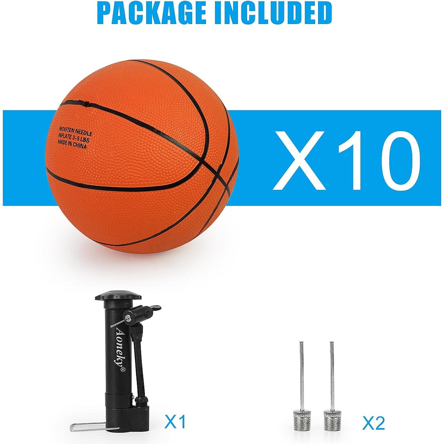 Balón de Baloncesto Aoneky Tamaño 3 con Bomba - Paquete 10