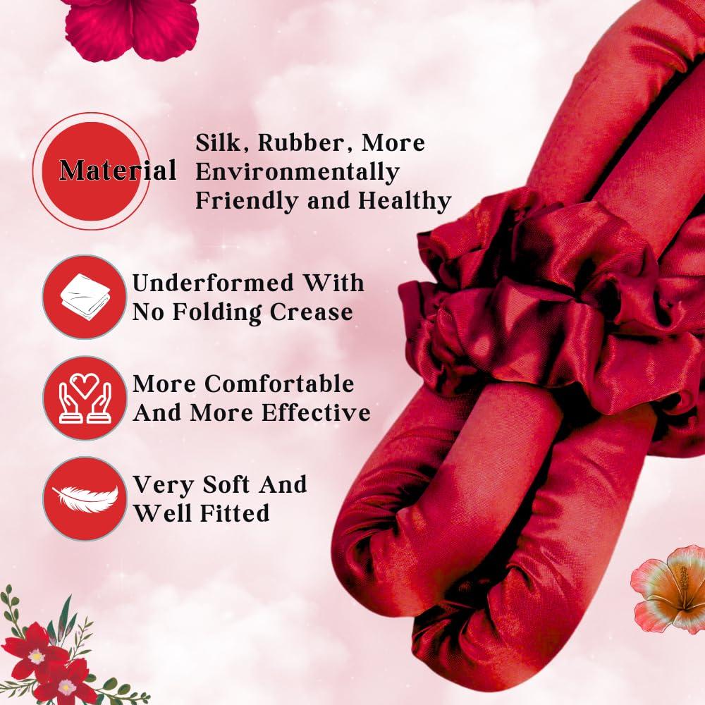 Rizador de Cabello Sin Calor Purelyne - Kit 5 Piezas Rojo Vino