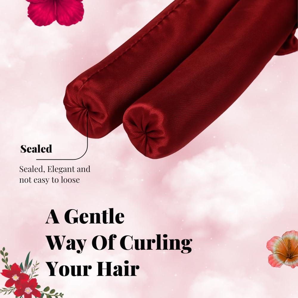 Rizador de Cabello Sin Calor Purelyne - Kit 5 Piezas Rojo Vino