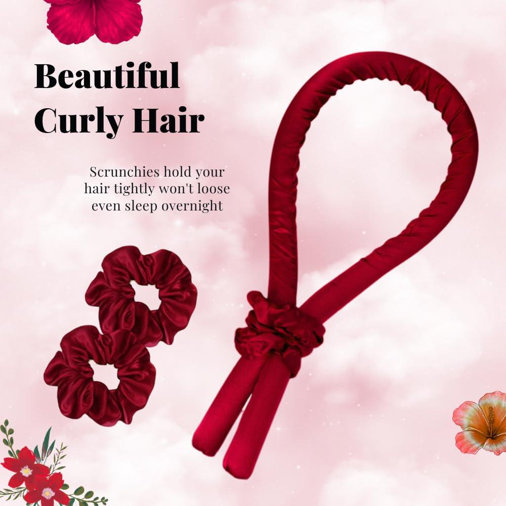 Rizador de Cabello Sin Calor Purelyne - Kit 5 Piezas Rojo Vino